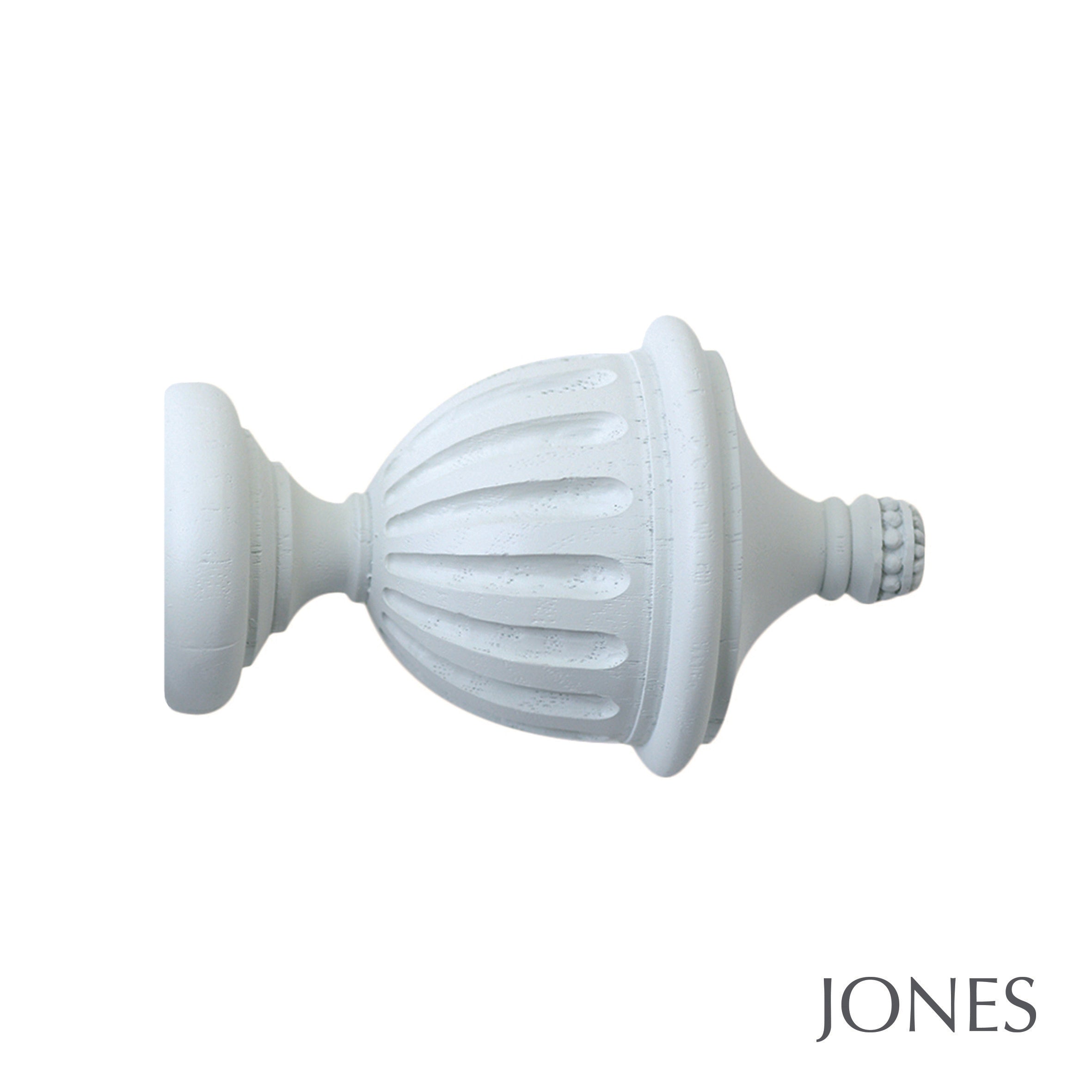 Jones Interiors Seychelles Fluted Urn Finial Curtain Pole Set in Mist