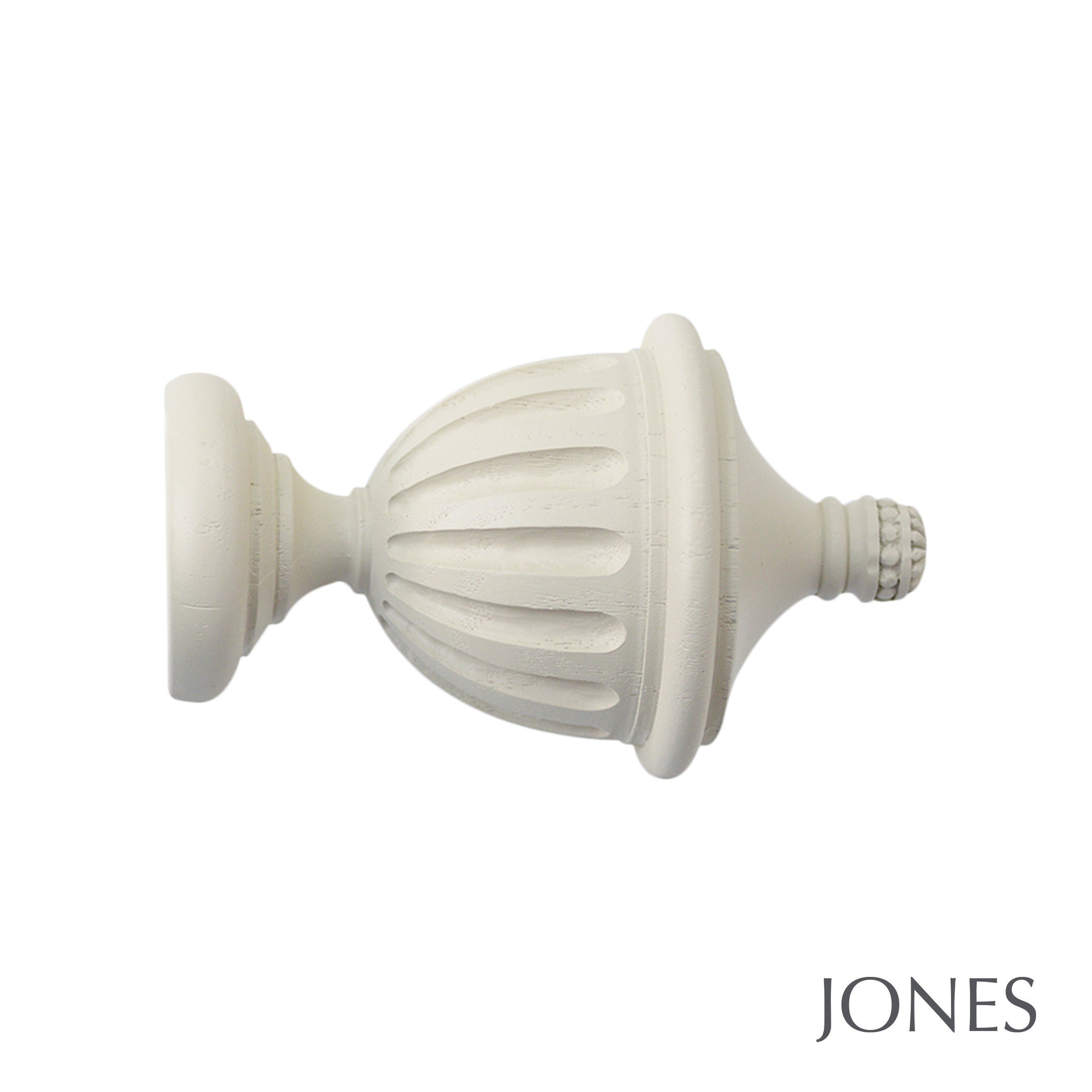 Jones Interiors Seychelles Fluted Urn Finial Curtain Pole Set in Sand