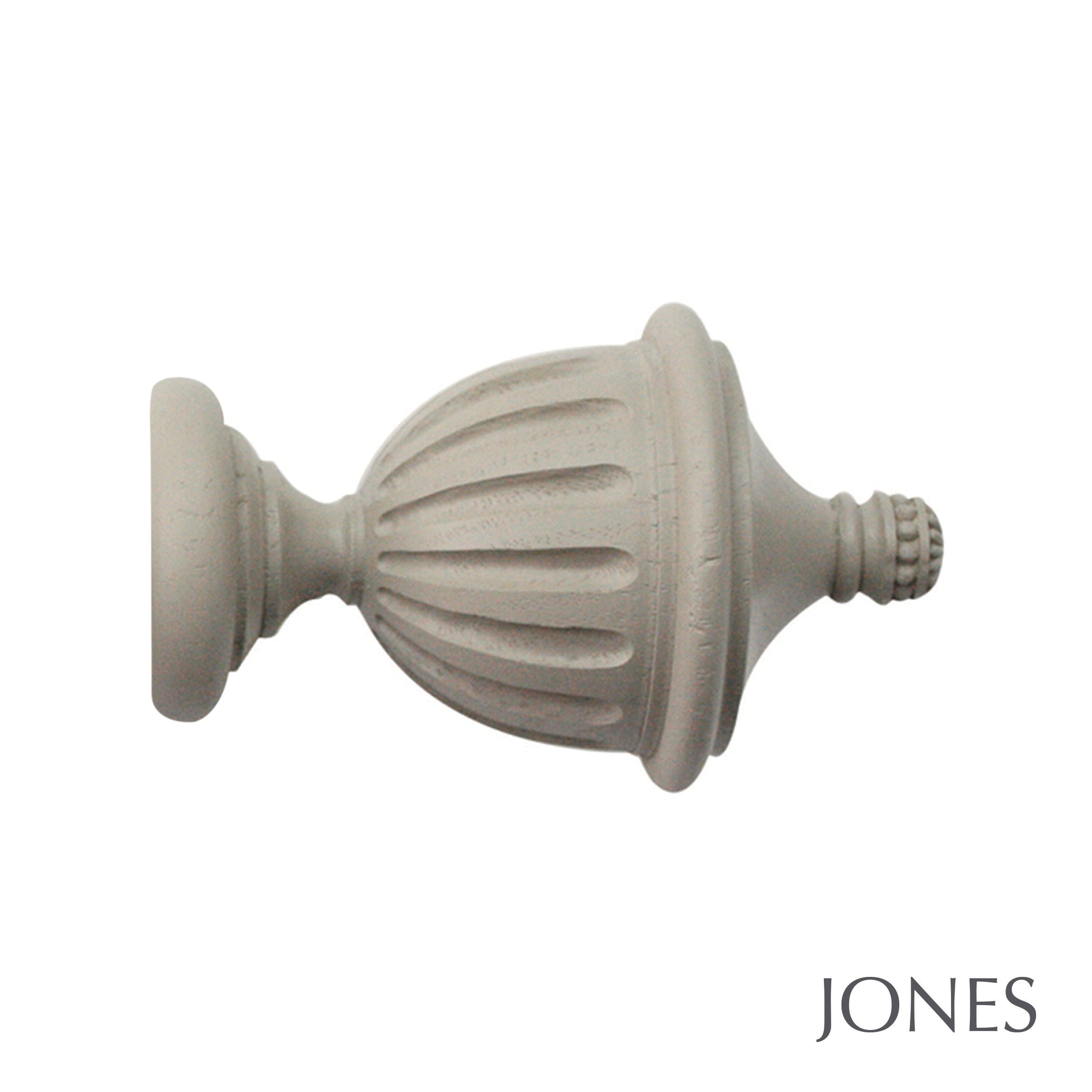 Jones Interiors Seychelles Fluted Urn Finial Curtain Pole Set in Truffle