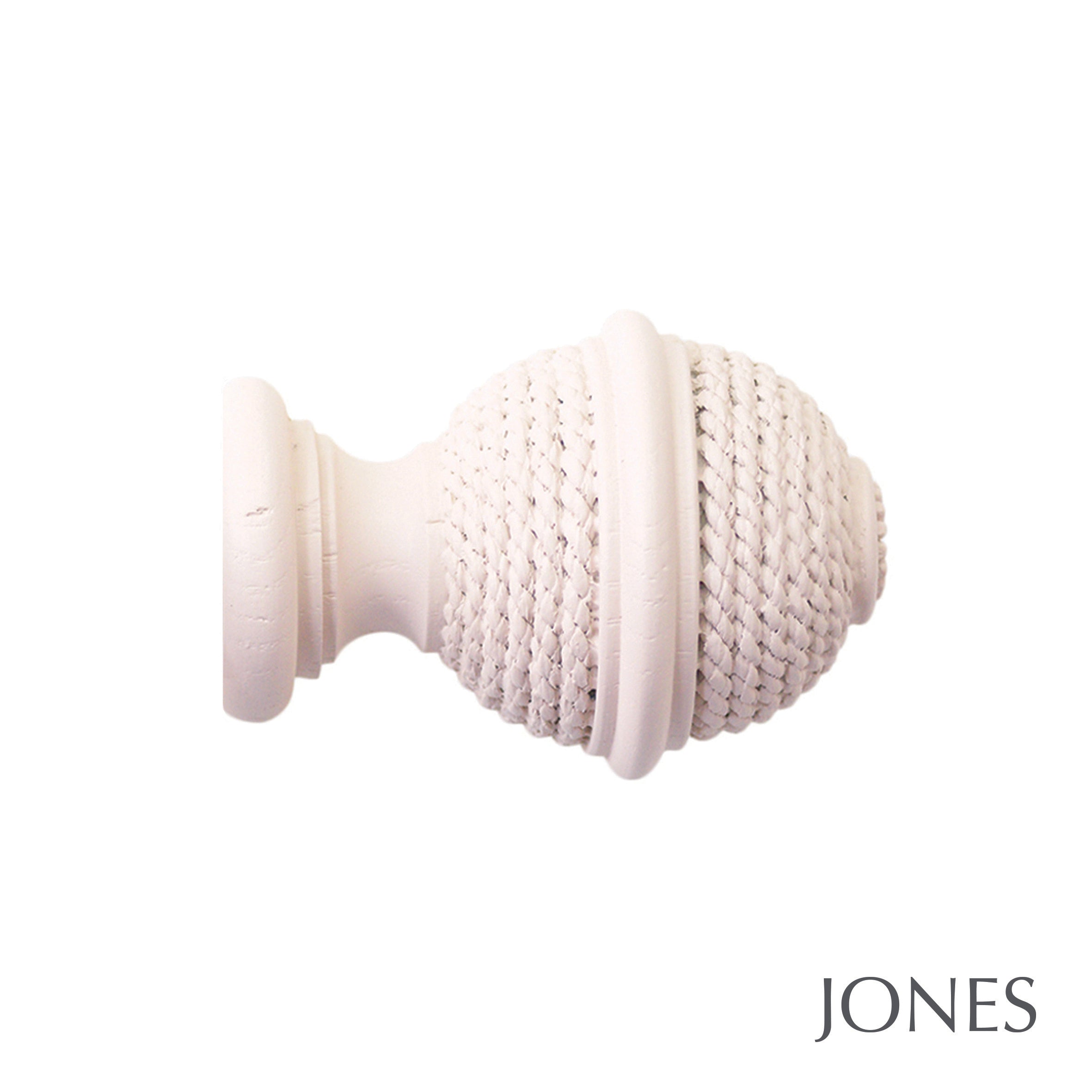 Jones Interiors Seychelles Woven Rope Finial Curtain Pole Set in Blush