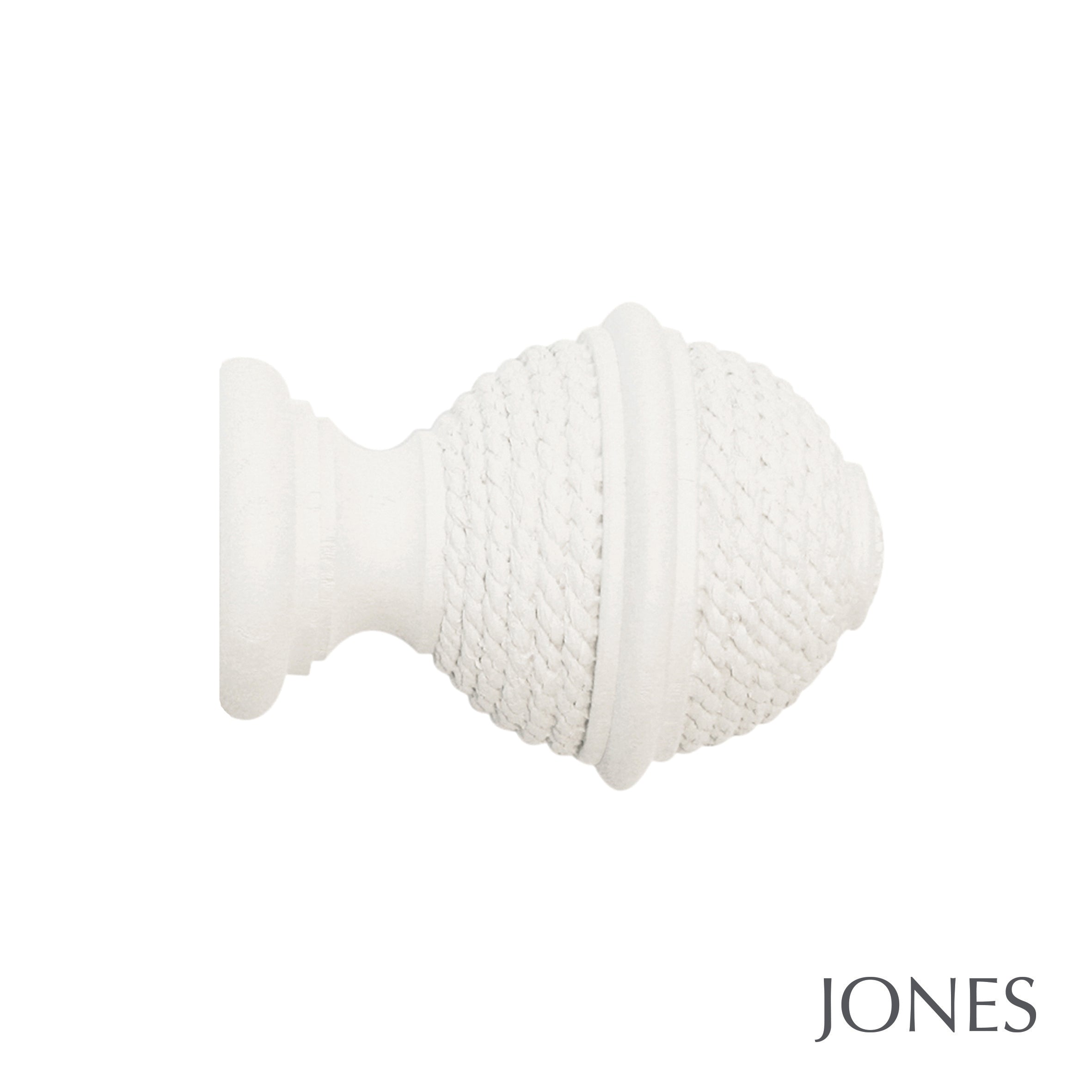 Jones Interiors Seychelles Woven Rope Finial Curtain Pole Set in Cotton