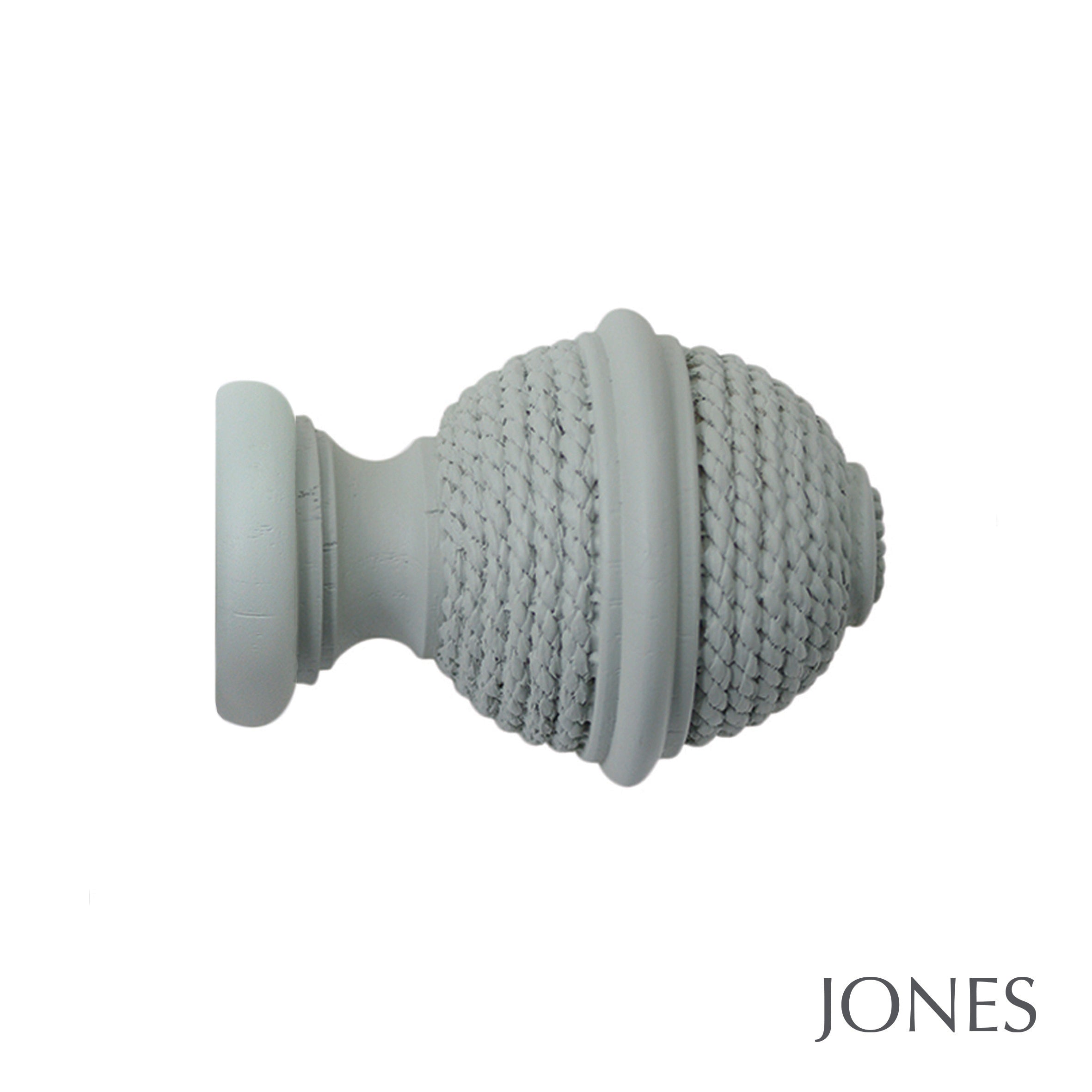 Jones Interiors Seychelles Woven Rope Finial Curtain Pole Set in Haze