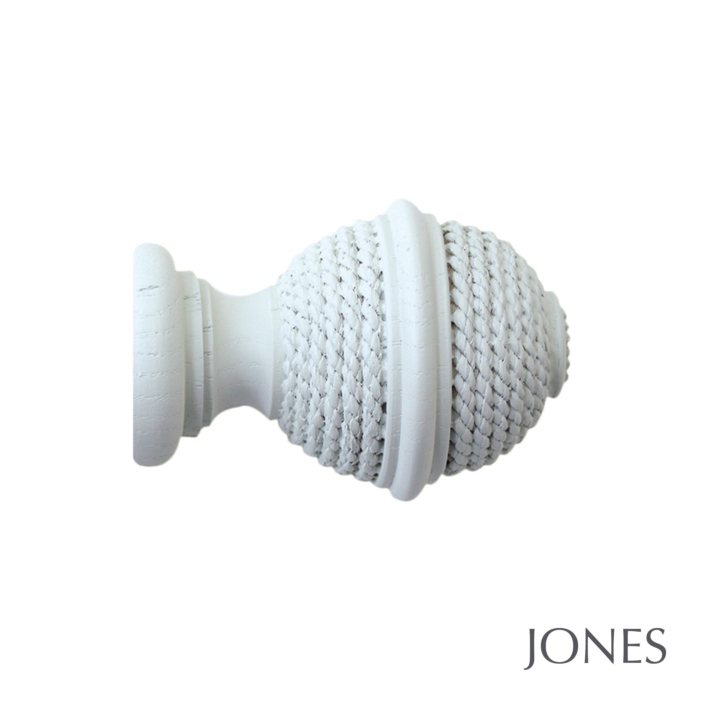 Jones Interiors Seychelles Woven Rope Finial Curtain Pole Set in Mist