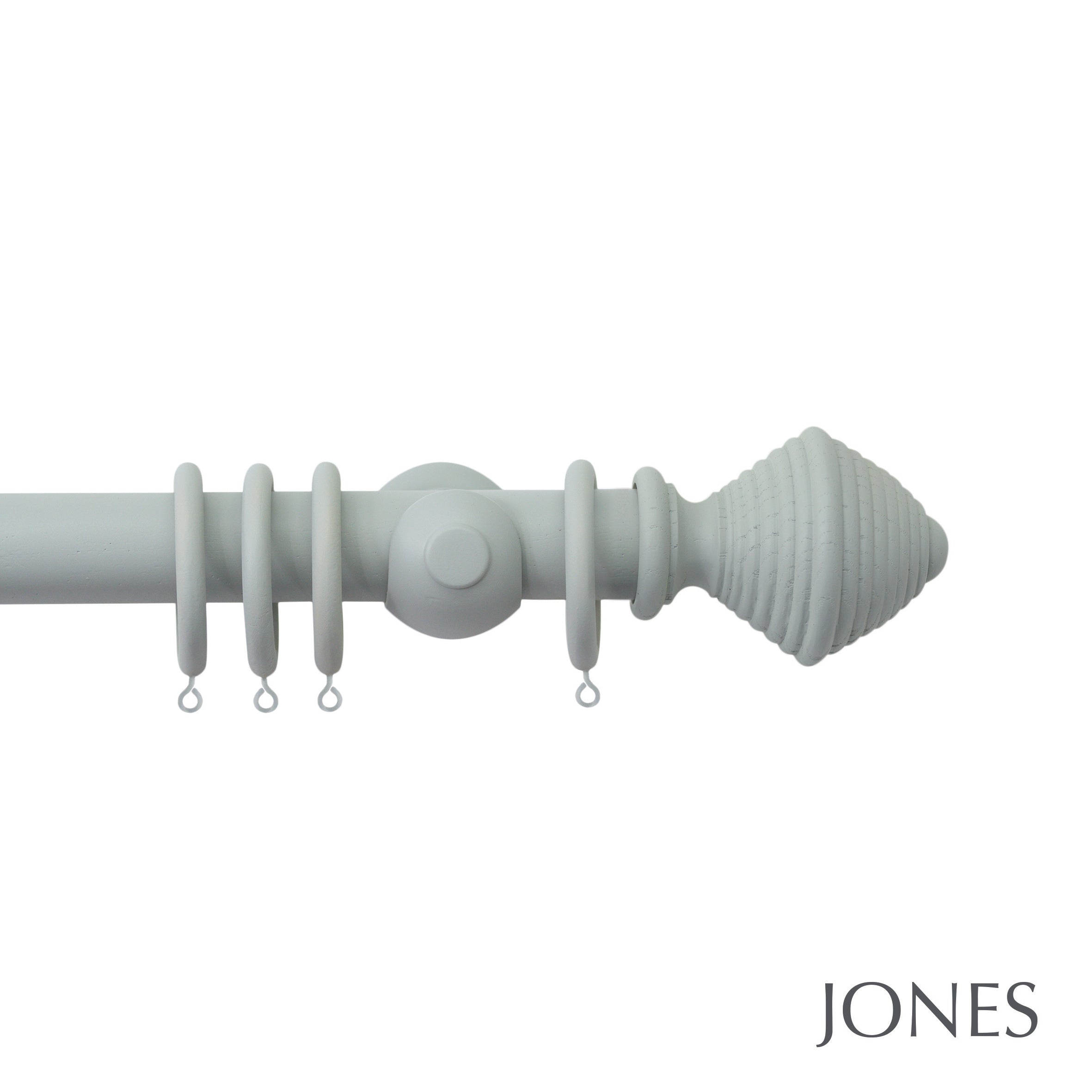 Jones Interiors Seychelles Hive Finial Curtain Pole Set in Haze