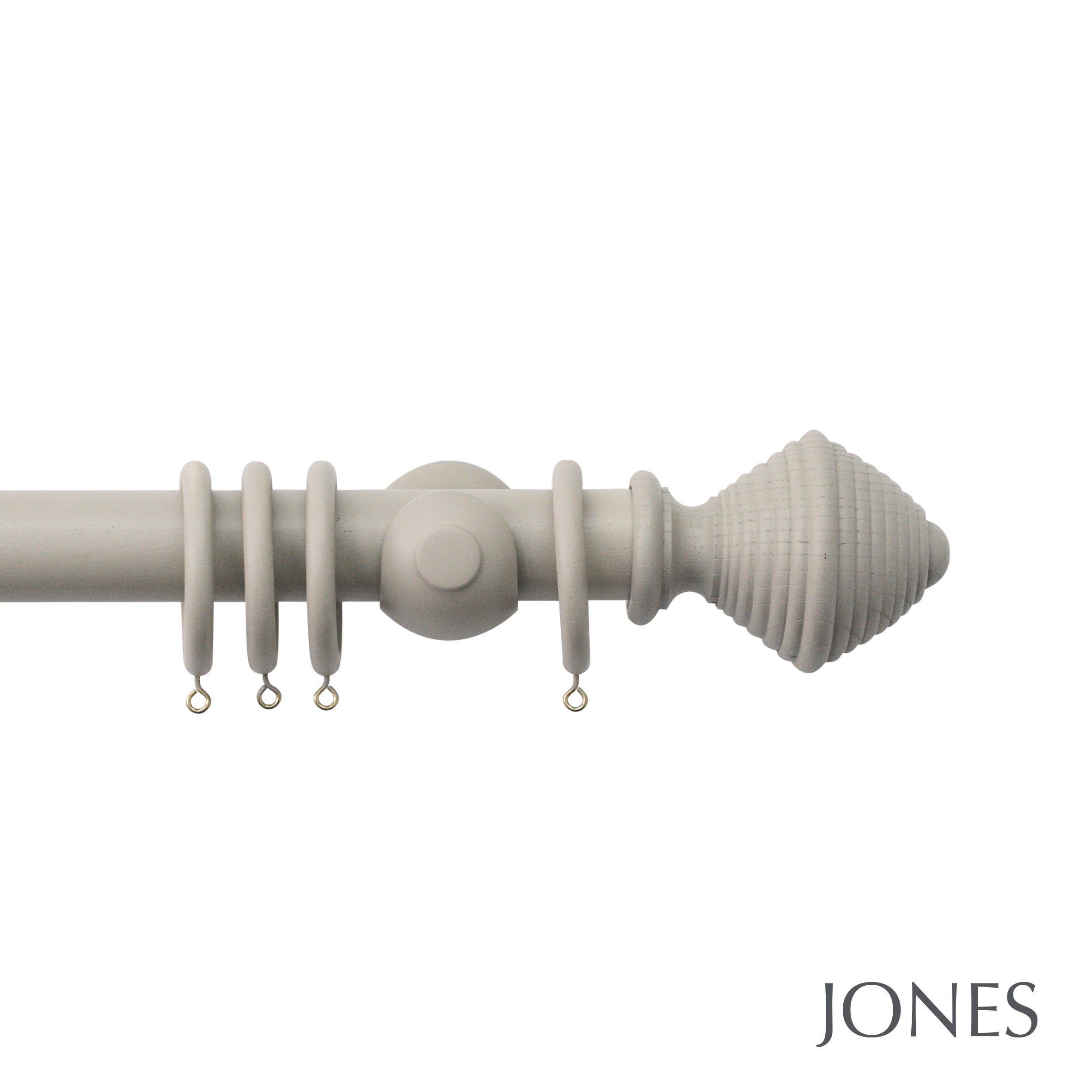 Jones Interiors Seychelles Hive Finial Curtain Pole Set in Truffle