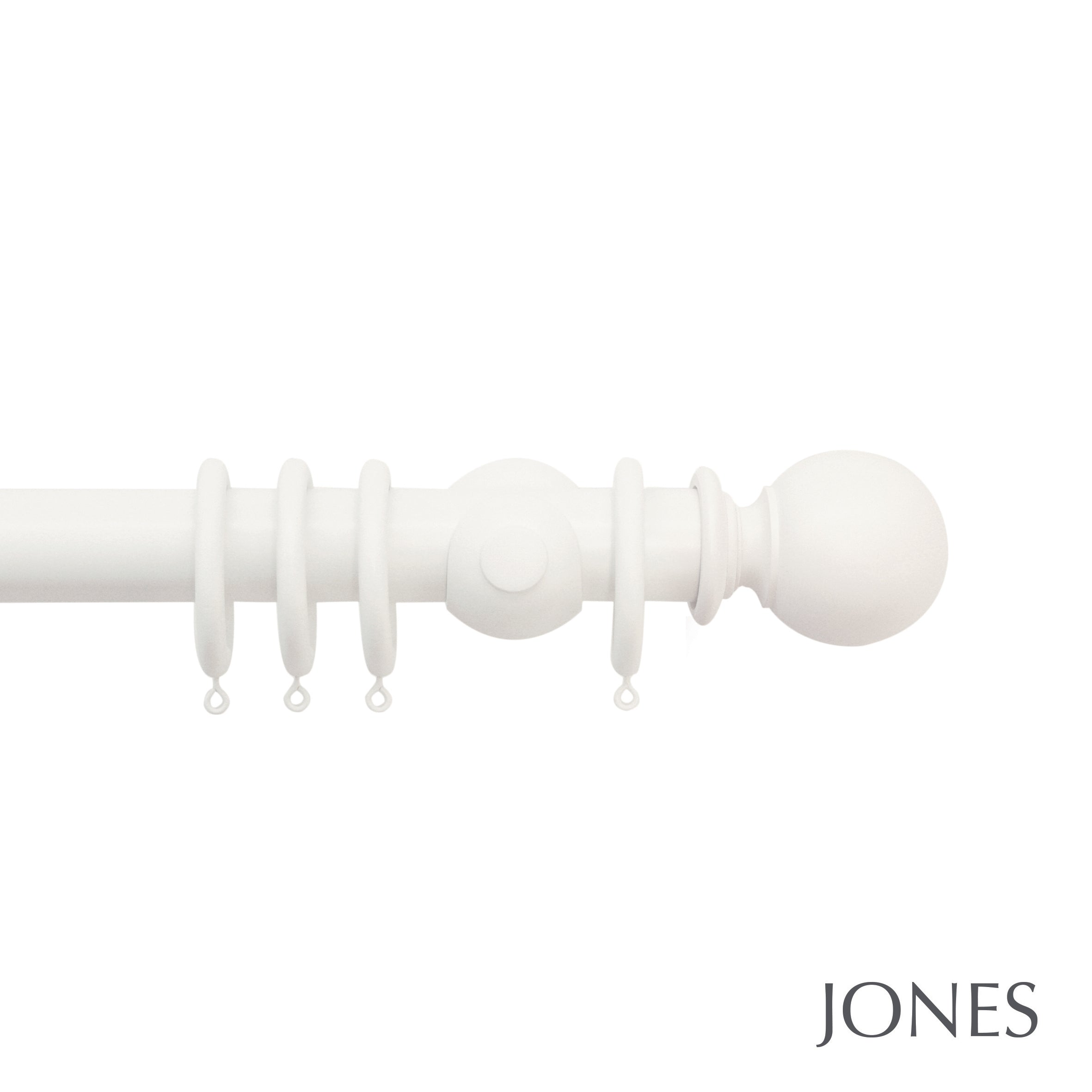 Jones Interiors Seychelles Ball Finial Curtain Pole Set in Cotton