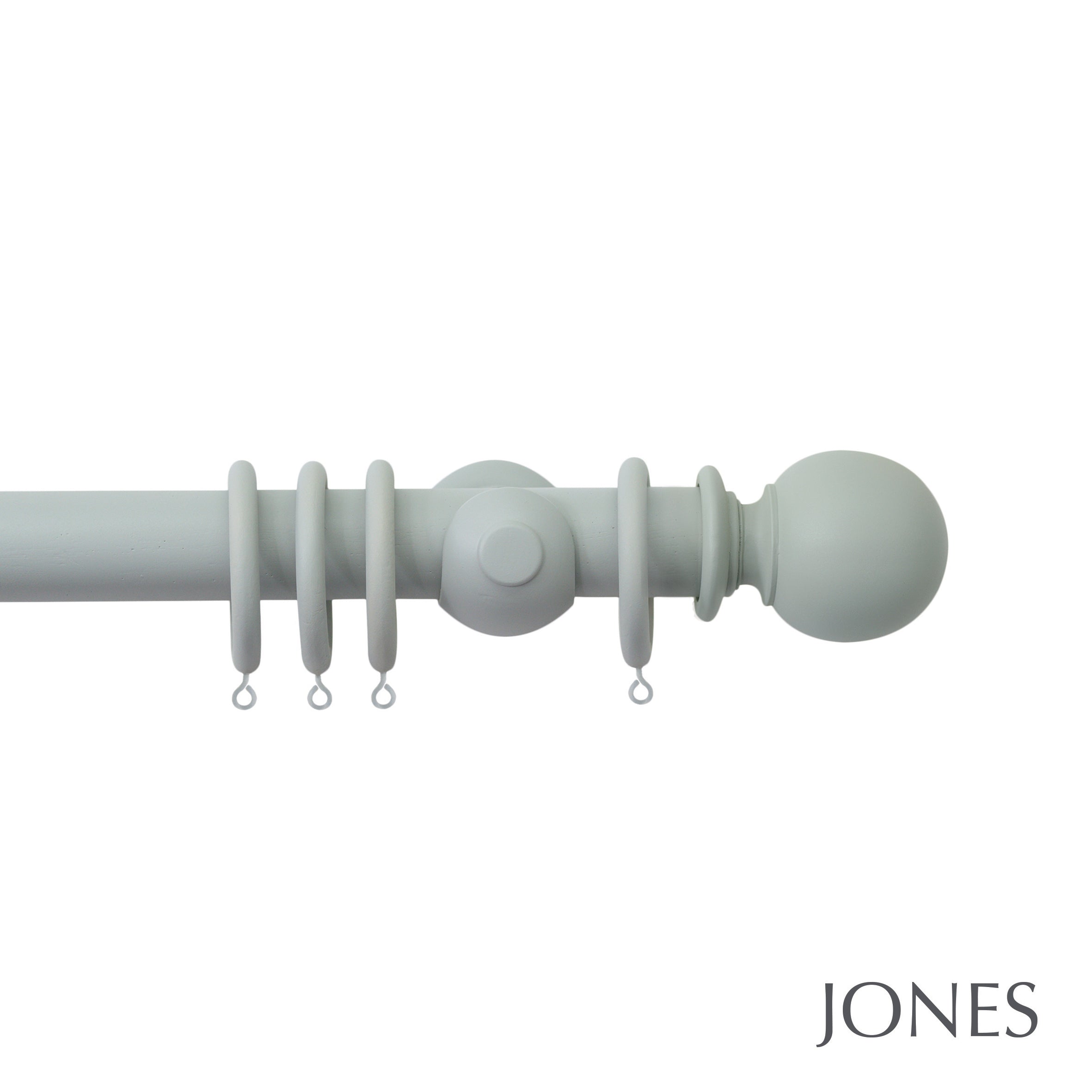Jones Interiors Seychelles Ball Finial Curtain Pole Set in Haze