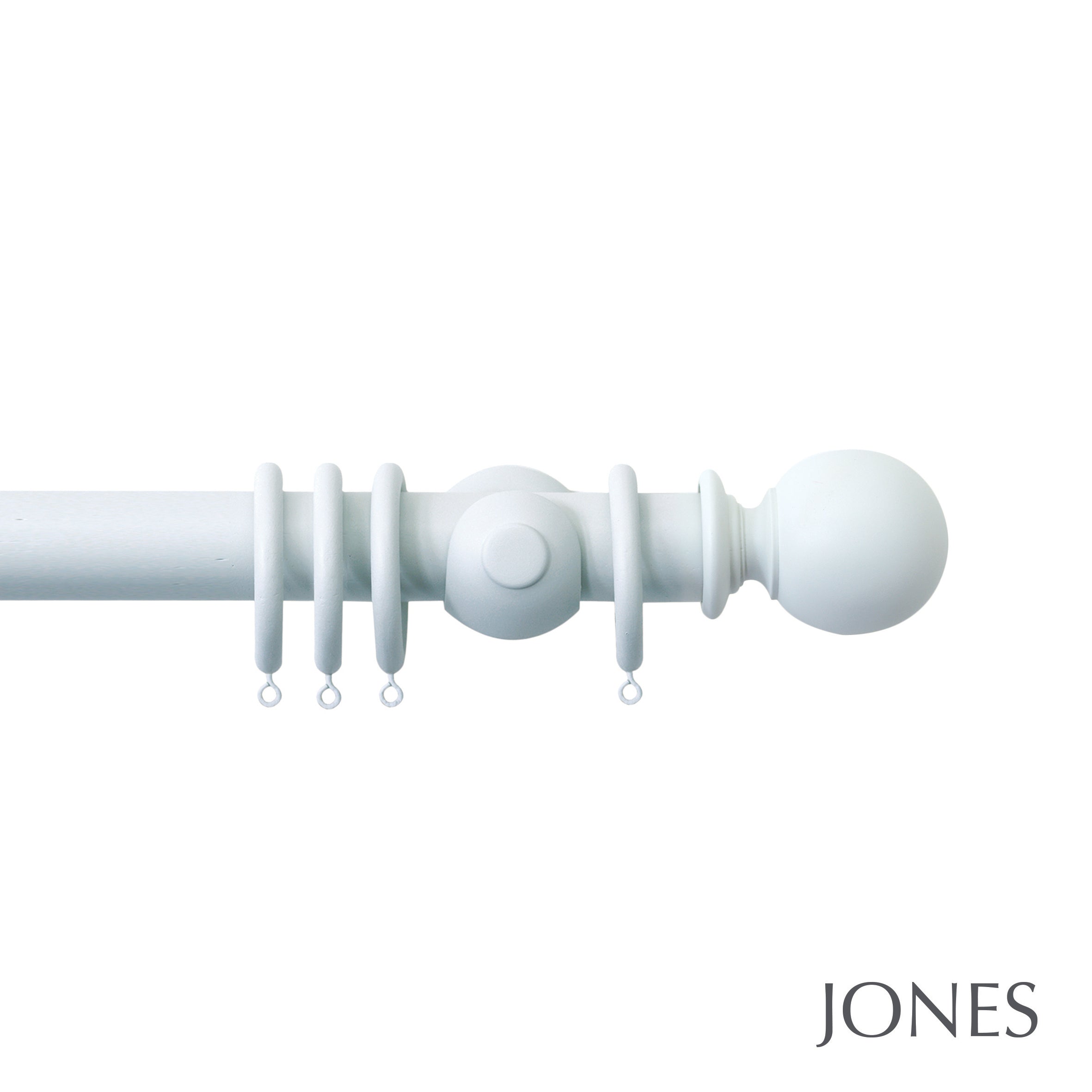 Jones Interiors Seychelles Ball Finial Curtain Pole Set in Mist
