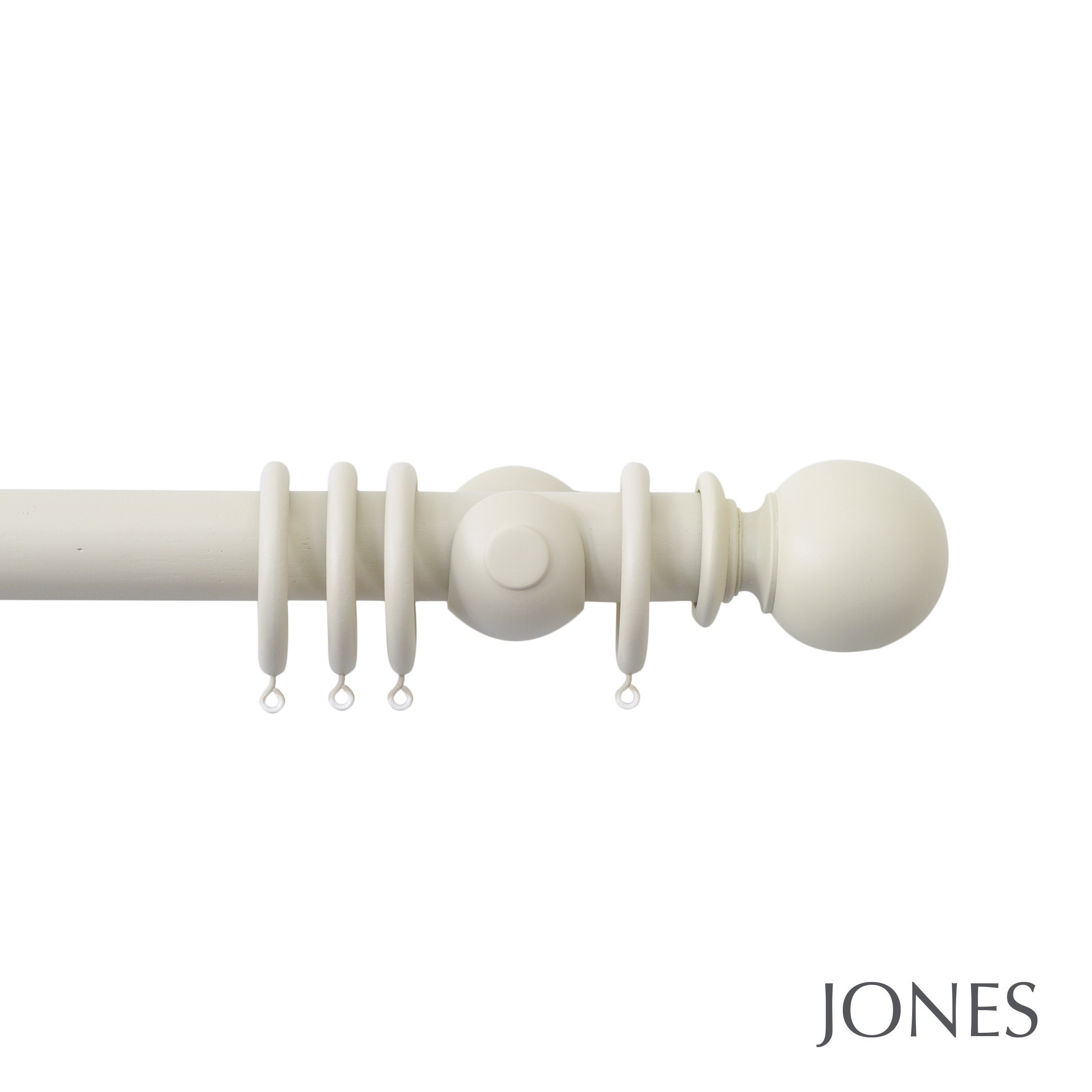 Jones Interiors Seychelles Ball Finial Curtain Pole Set in Sand