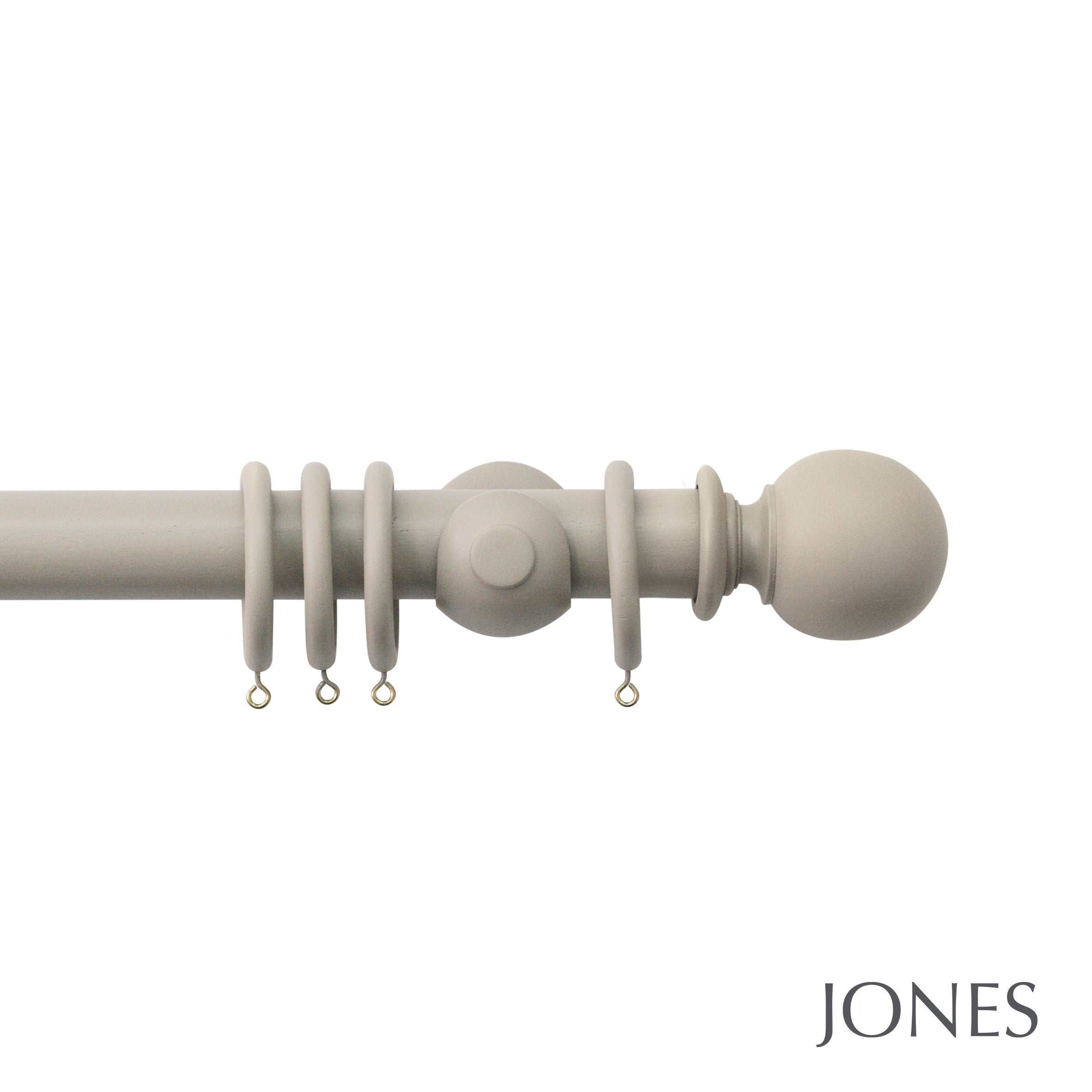 Jones Interiors Seychelles Ball Finial Curtain Pole Set in Truffle