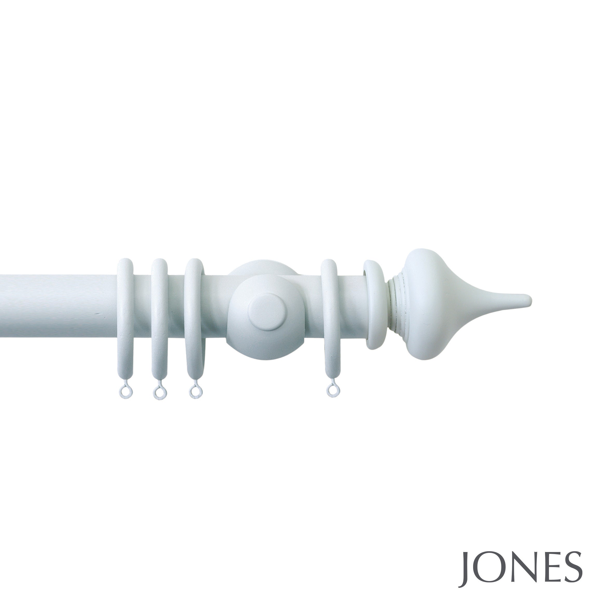 Jones Interiors Seychelles Minaret Finial Curtain Pole Set in Mist