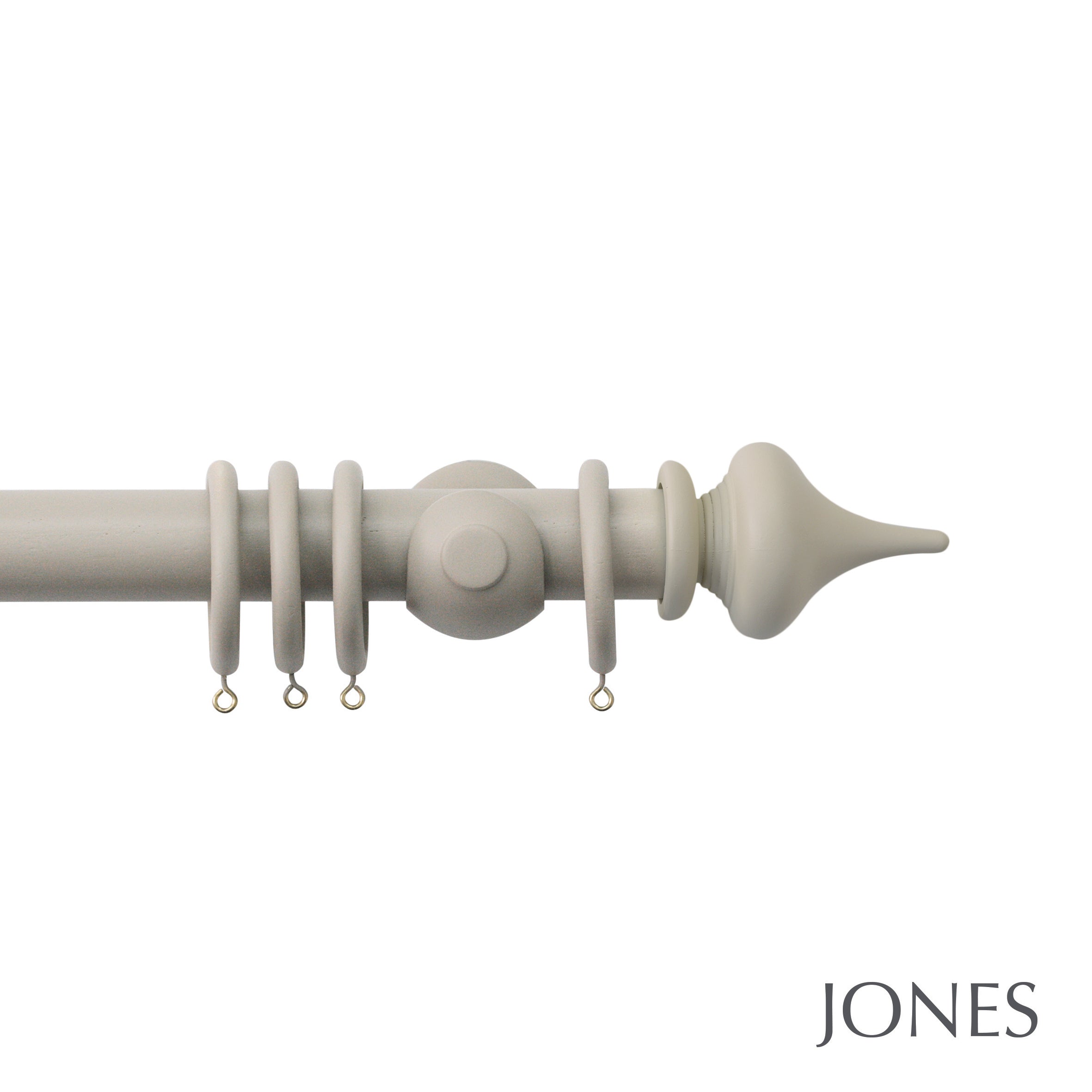 Jones Interiors Seychelles Minaret Finial Curtain Pole Set in Truffle