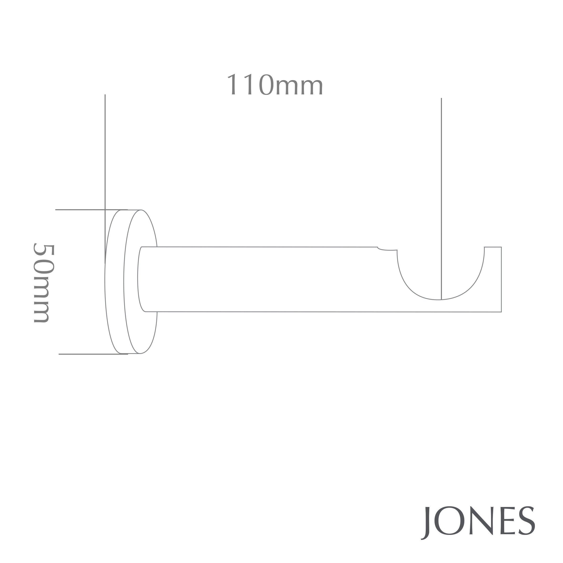 Jones Lunar Ball Finial Curtain Pole Set in Oak / Burnished Brass