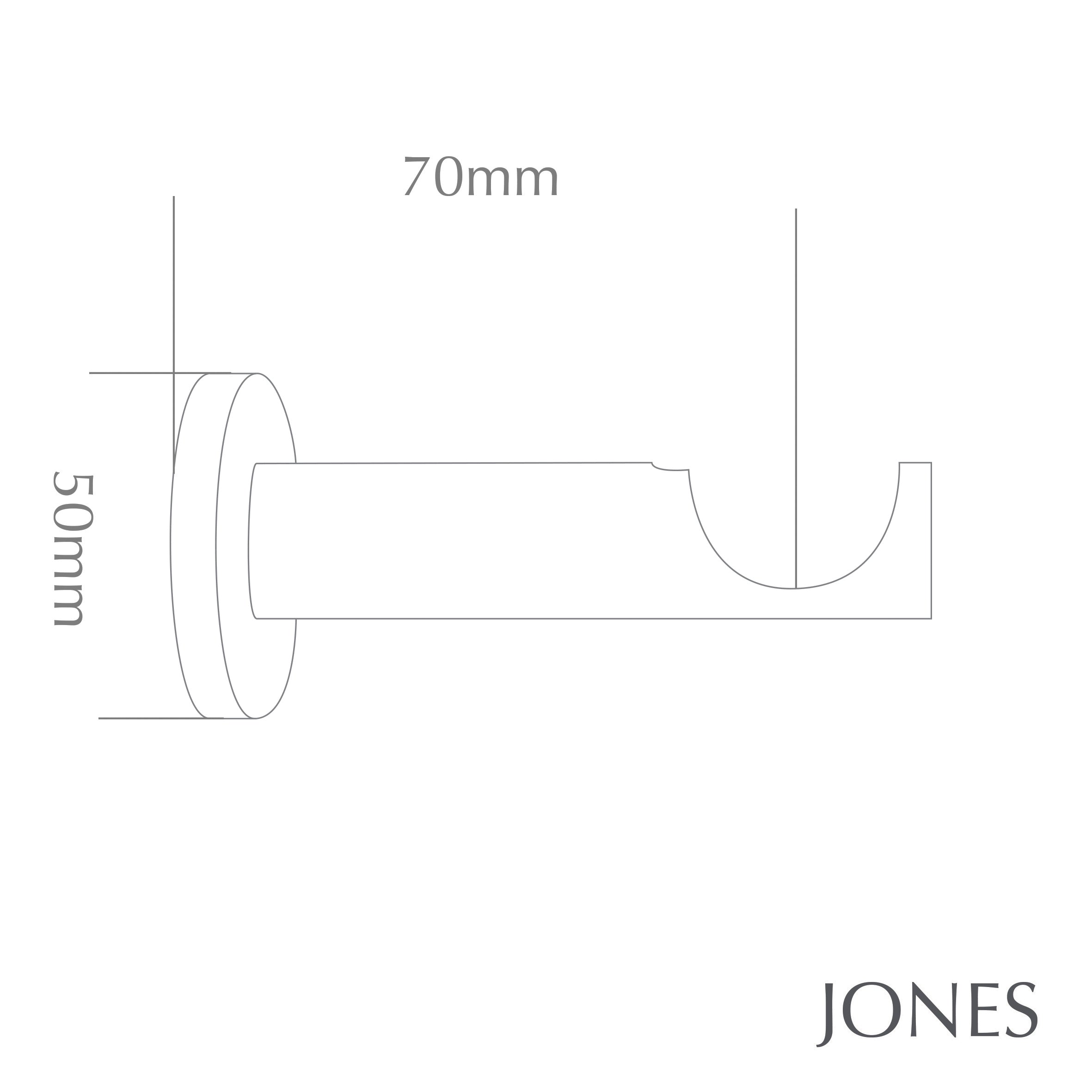 Jones Lunar Ball Finial Curtain Pole Set in Oak / Burnished Brass