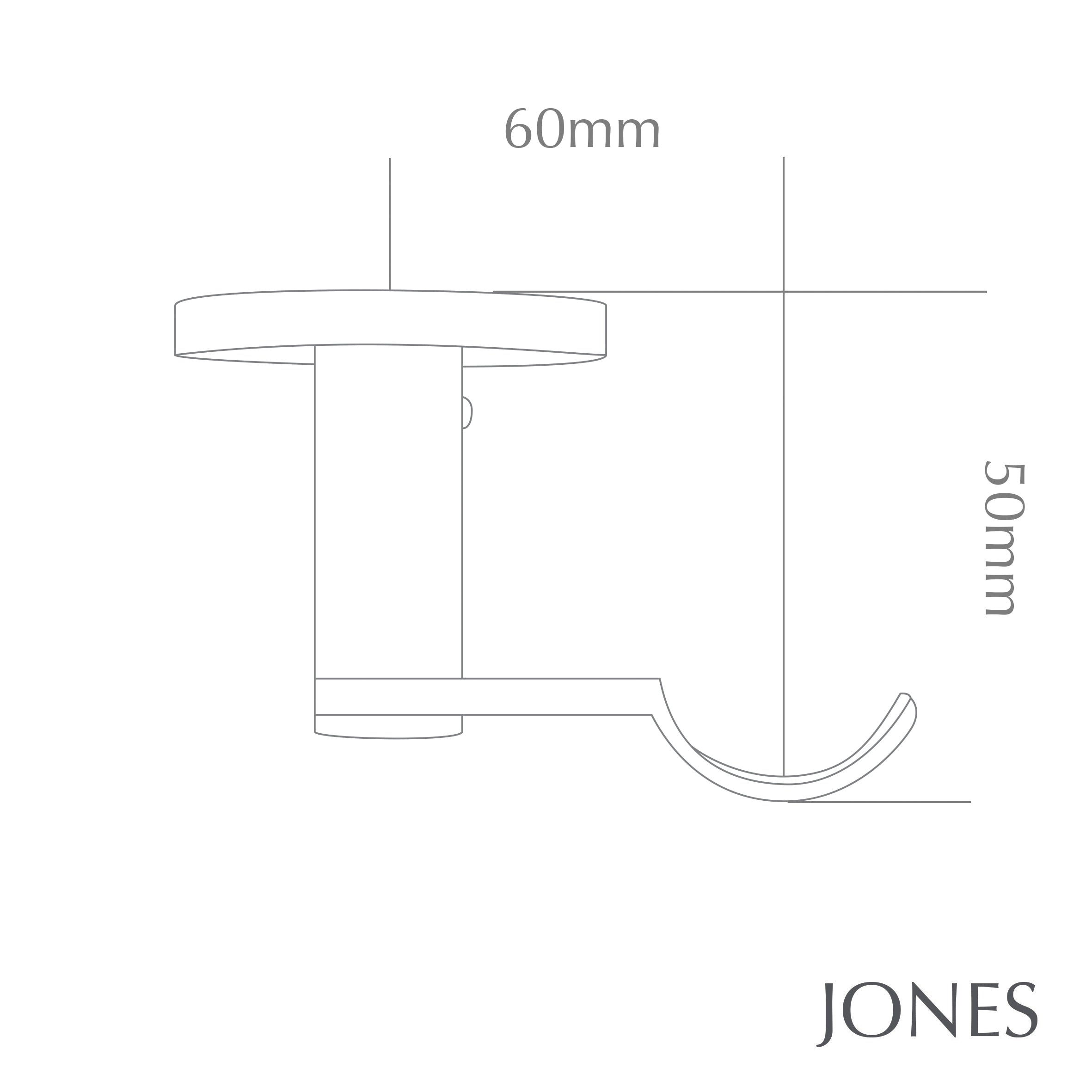 Jones Lunar Curtain Pole Ceiling Bracket Chrome