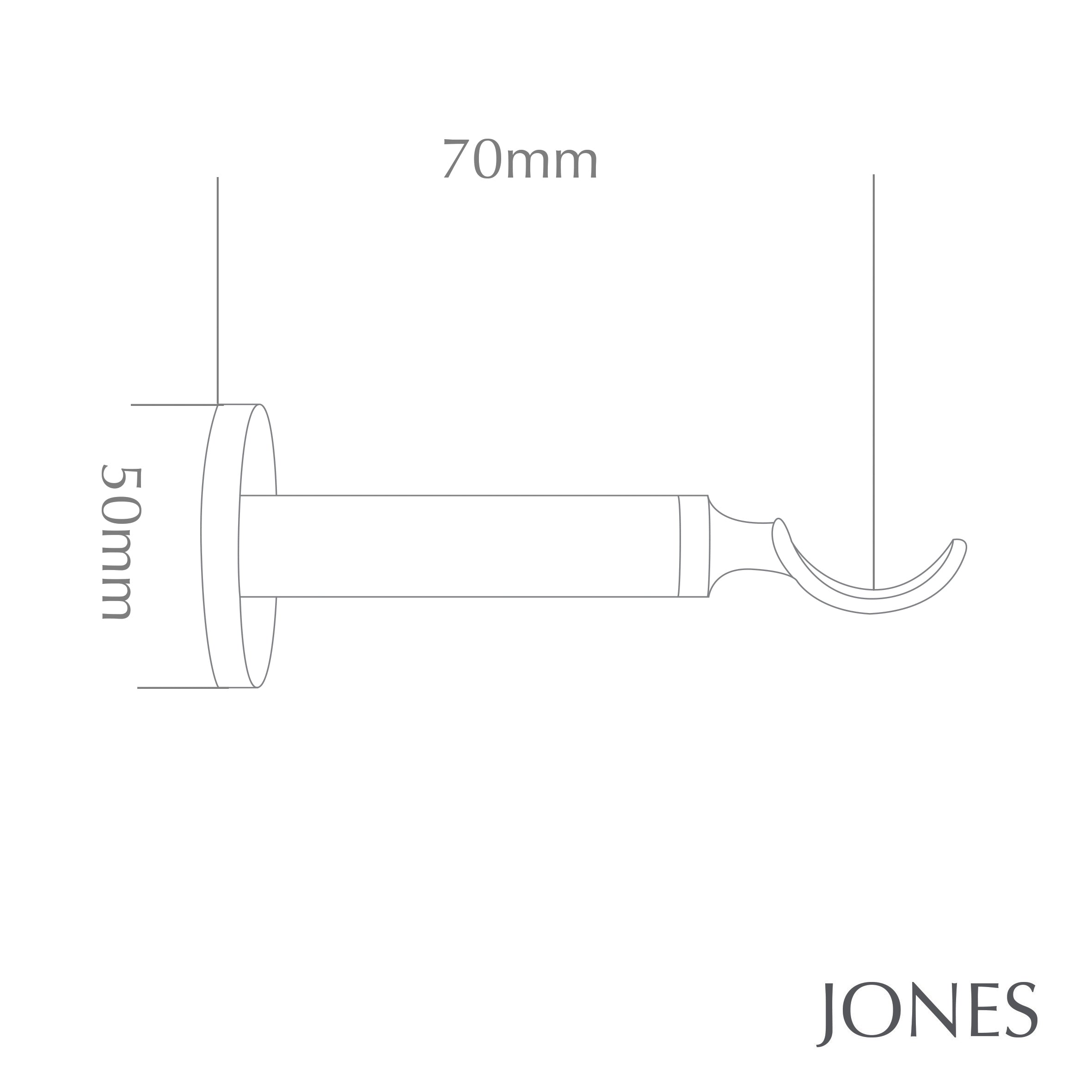 Jones Lunar Curtain Pole Passing Bracket Burnished Brass