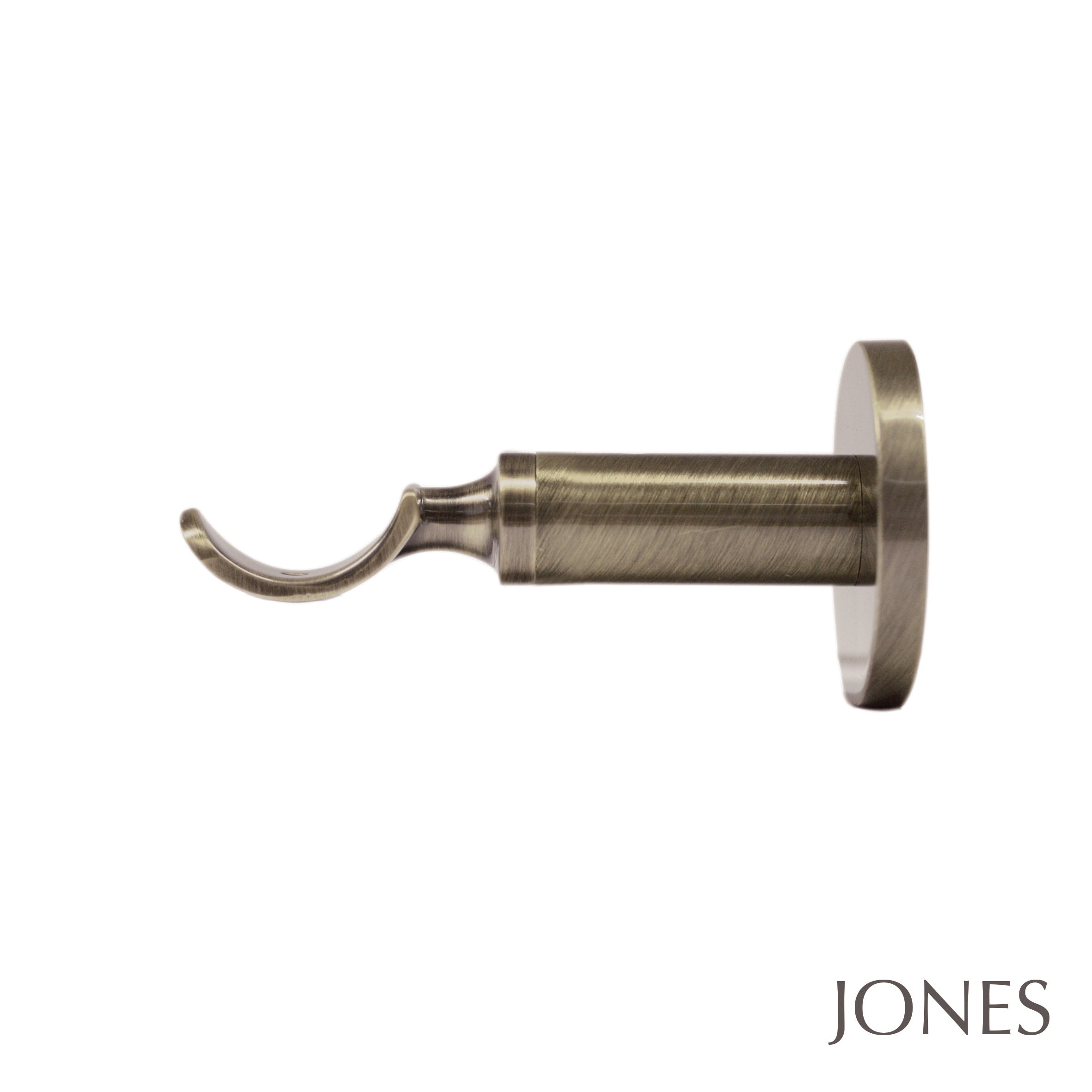 Jones Lunar Curtain Pole Passing Bracket Burnished Brass