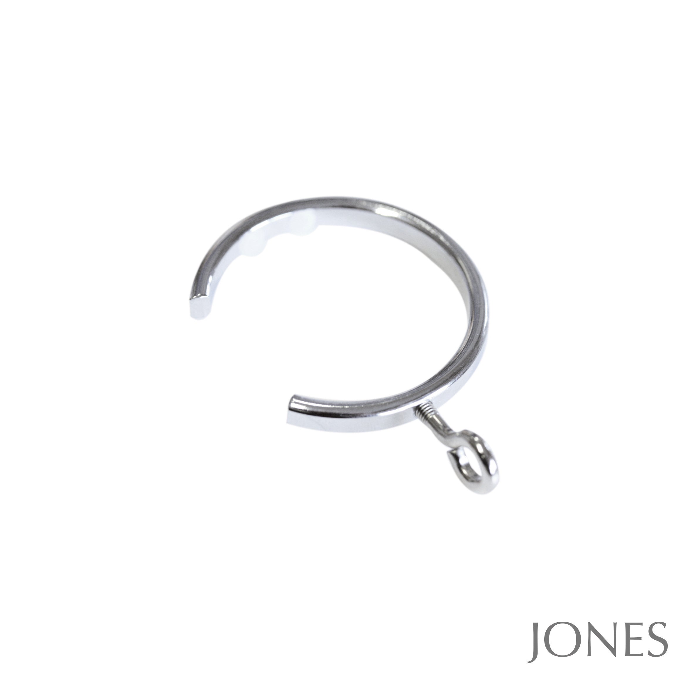 Jones Lunar Curtain Pole Passing Rings in Chrome