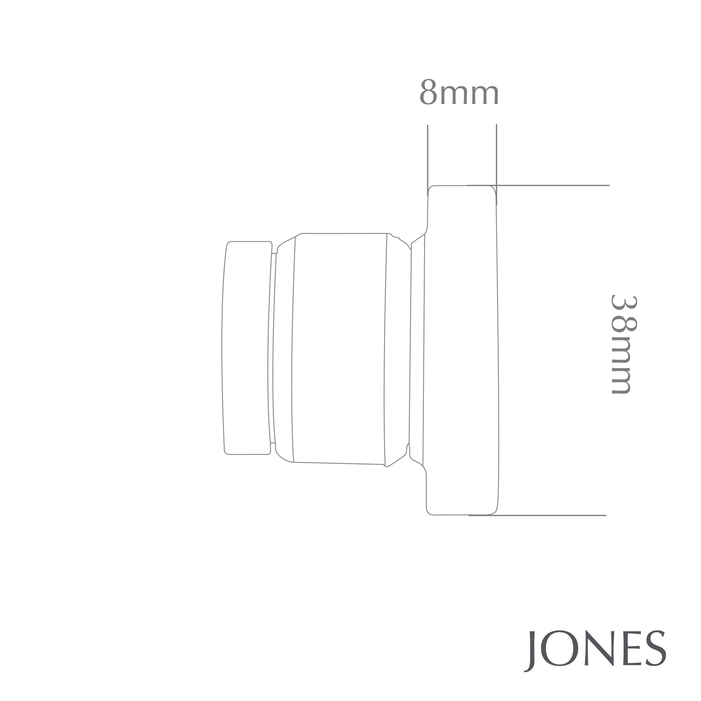 Jones Lunar End Stop Curtain Pole Set in Burnished Brass