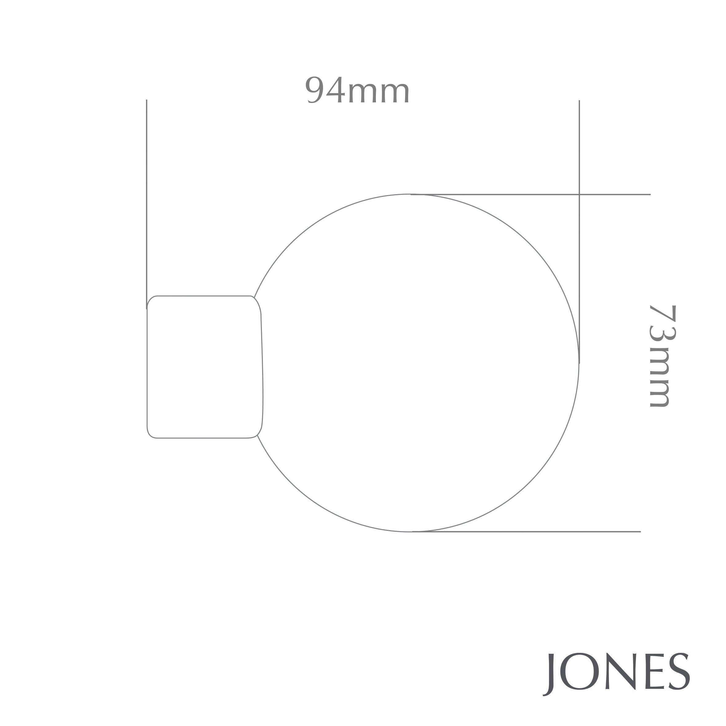 Jones Lunar Ball Finials in Oak / Chrome