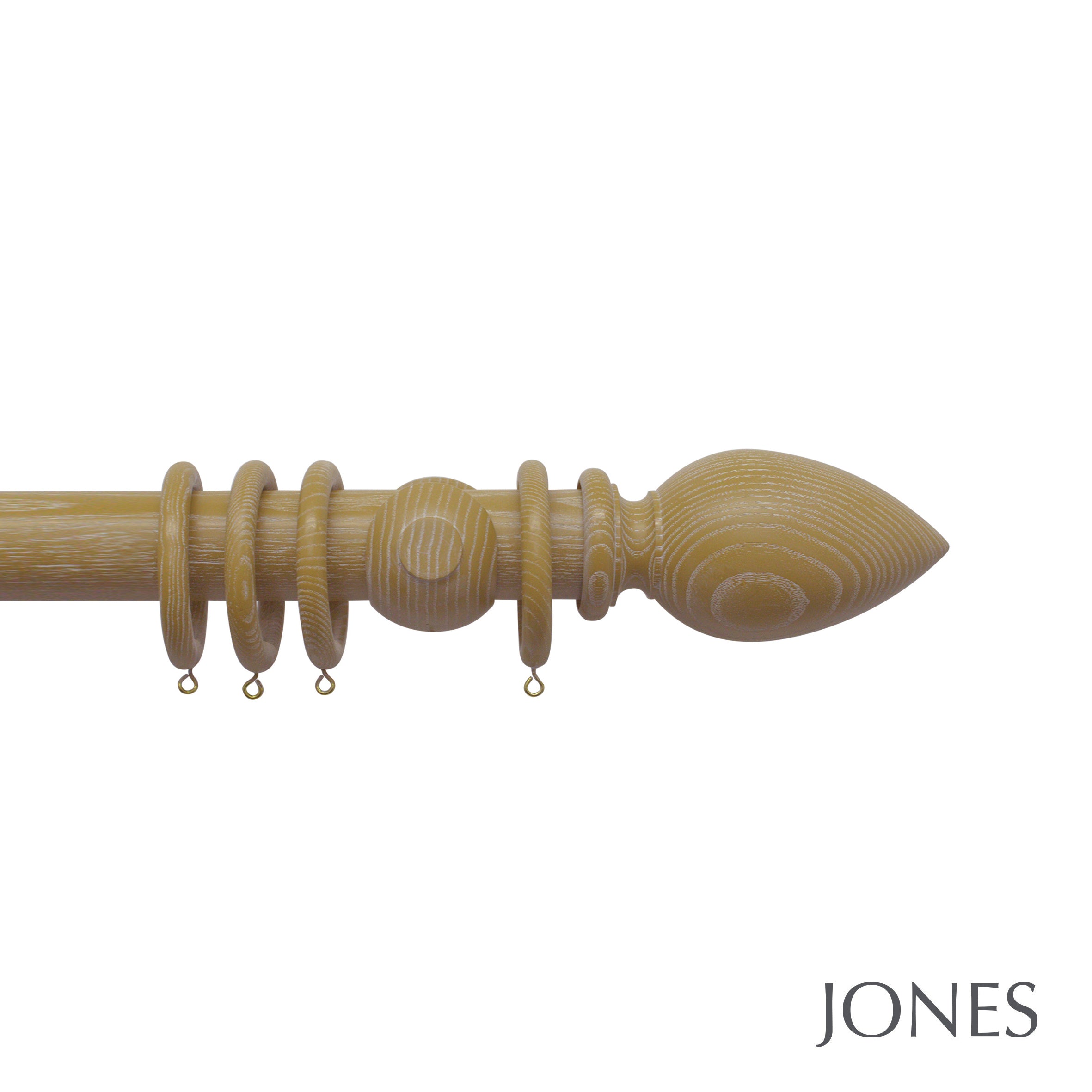 Jones Interiors Oakham Cone Finial Curtain Pole Set in Honey