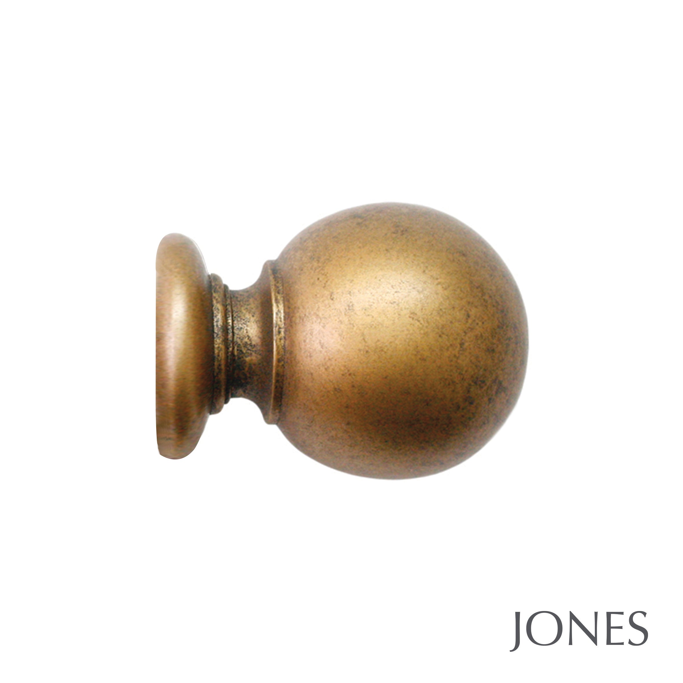 Jones Interiors Florentine Ball Finial Curtain Pole Set in Antique Gold