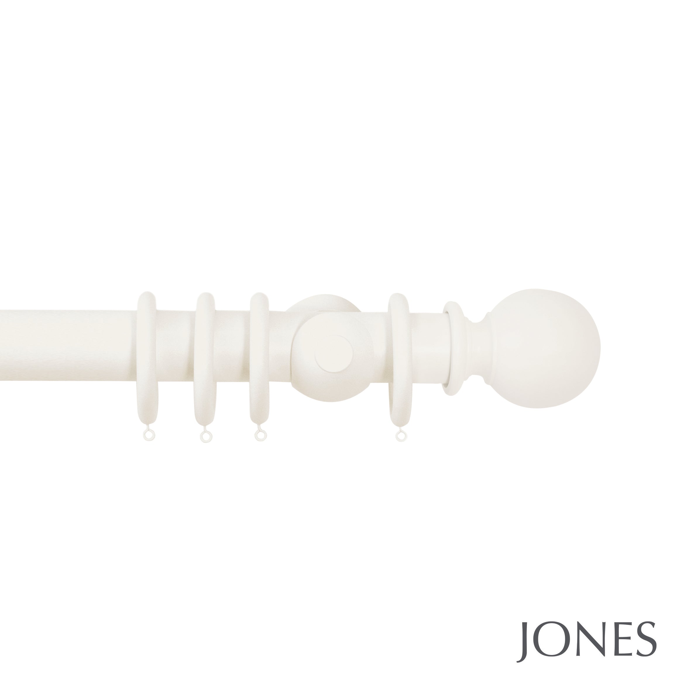 Jones Interiors Florentine Ball Finial Curtain Pole Set in Cotton