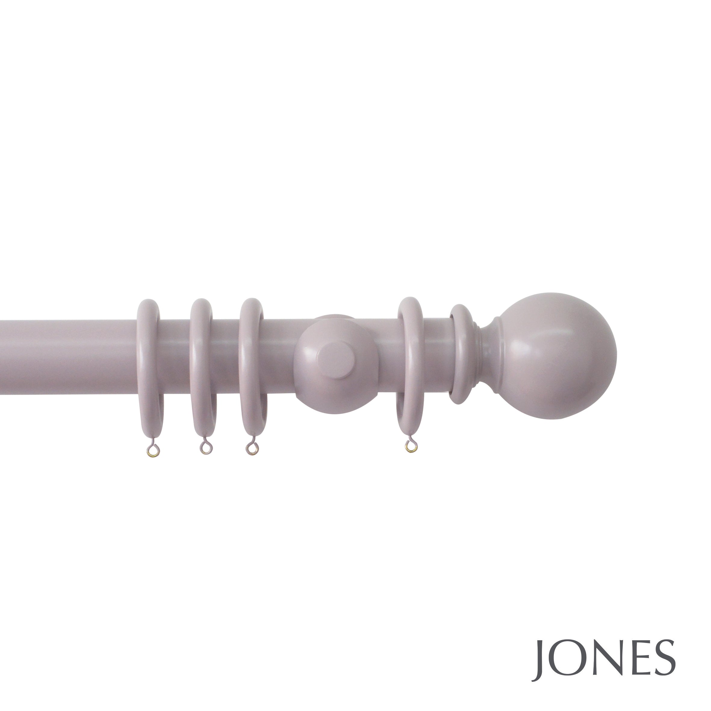 Jones Interiors Estate Ball Finial Curtain Pole Set in Heather