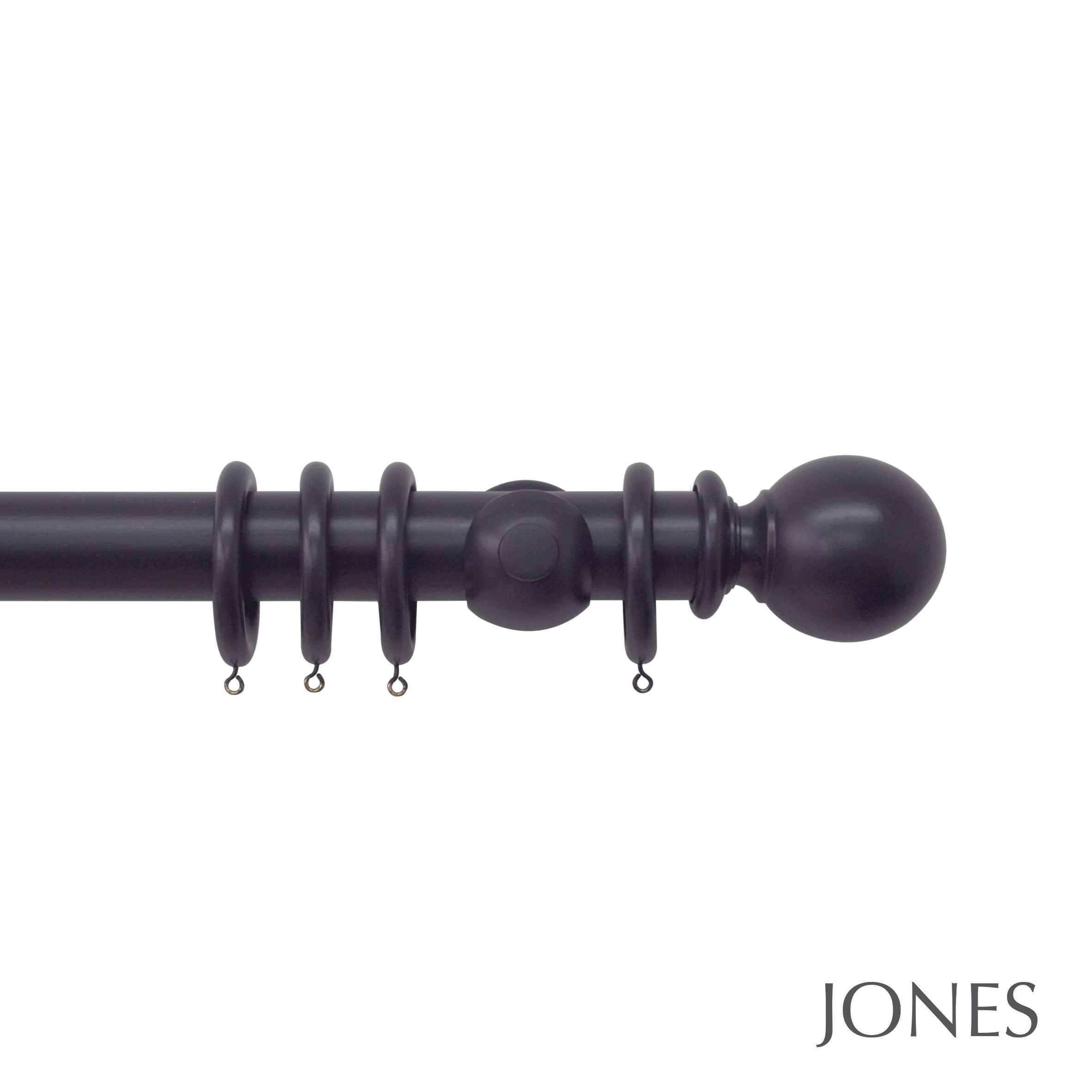Jones Interiors Estate Ball Finial Curtain Pole Set in Juniper