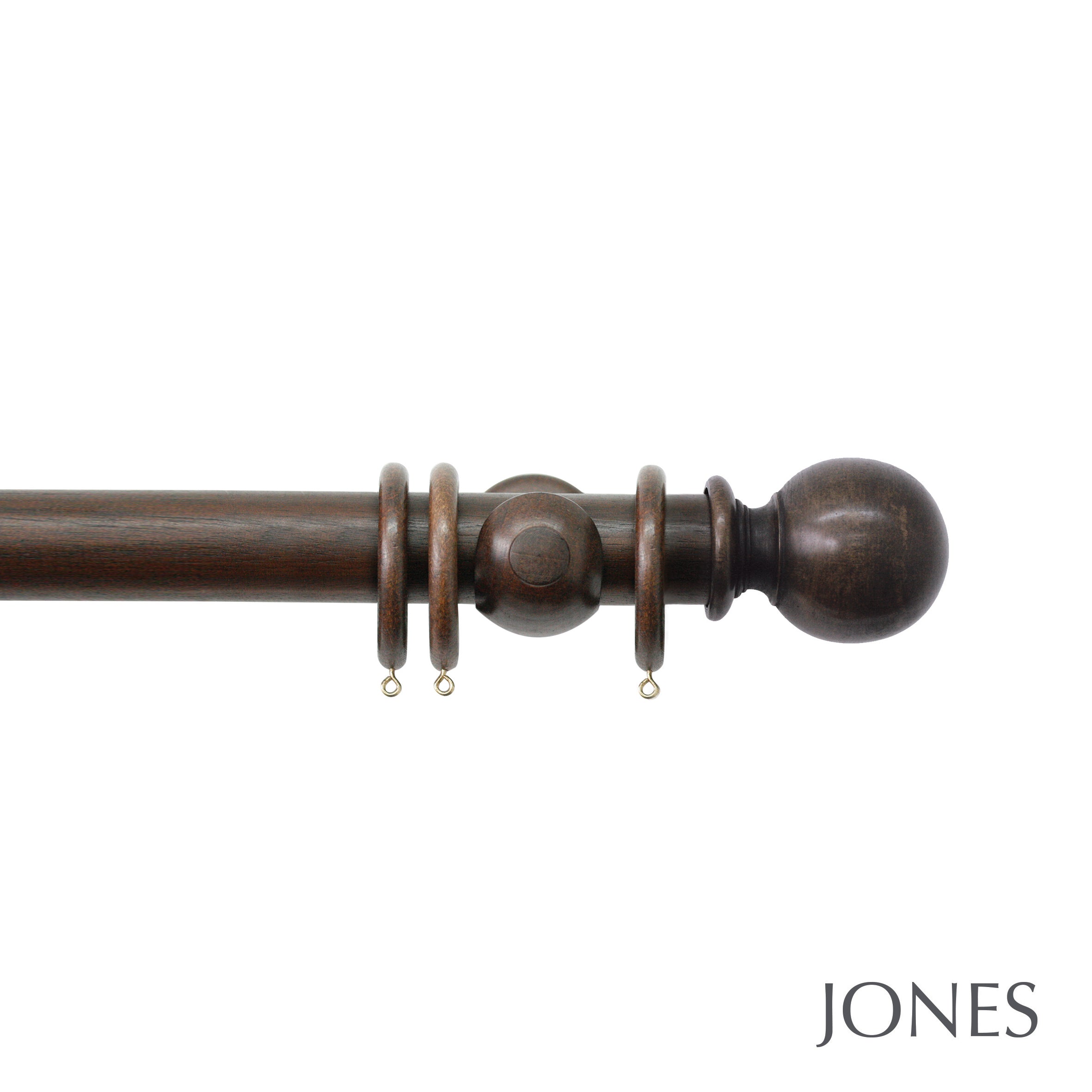 Jones Interiors Florentine Ball Finial Curtain Pole Set in Oak