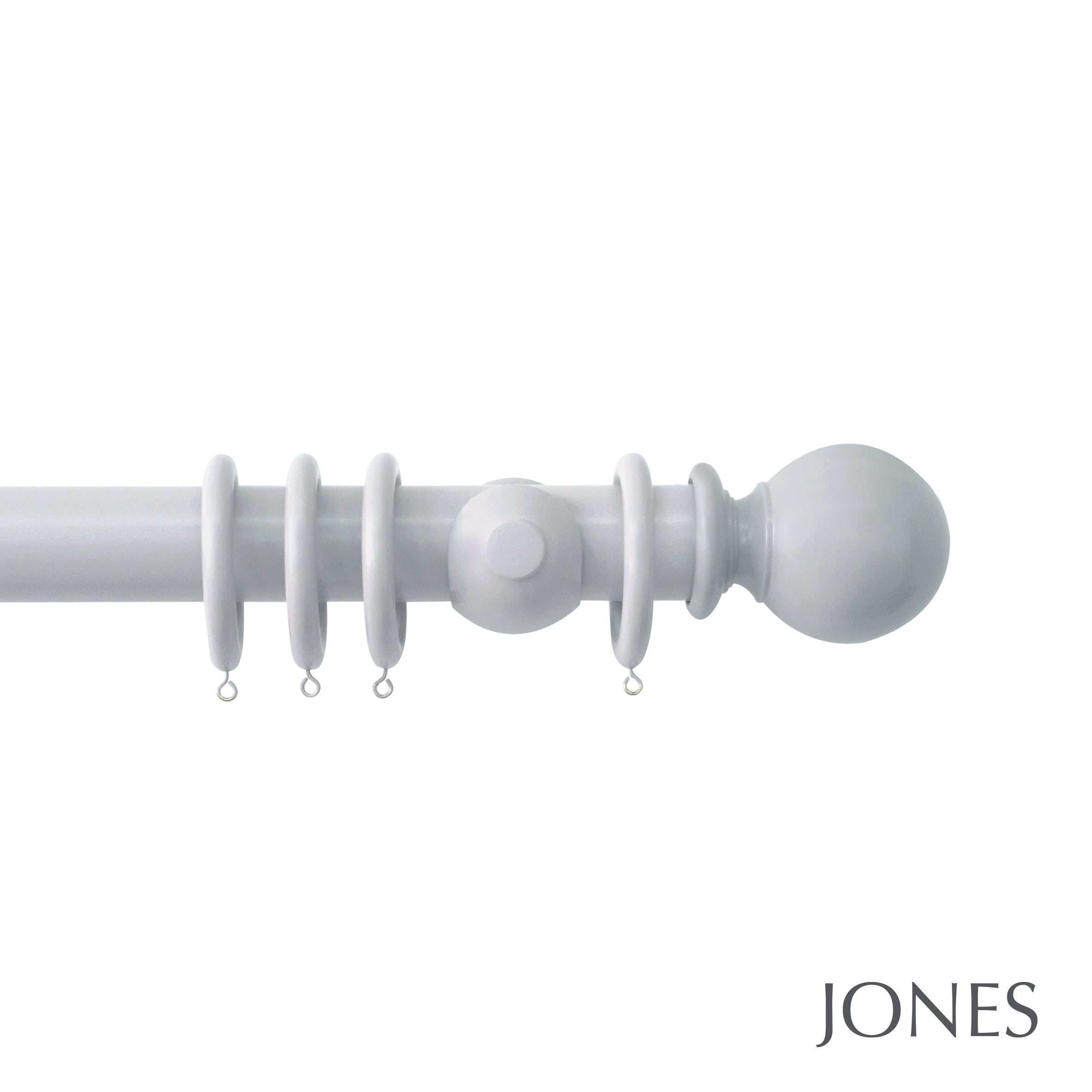 Jones Interiors Estate Ball Finial Curtain Pole Set in Shingle