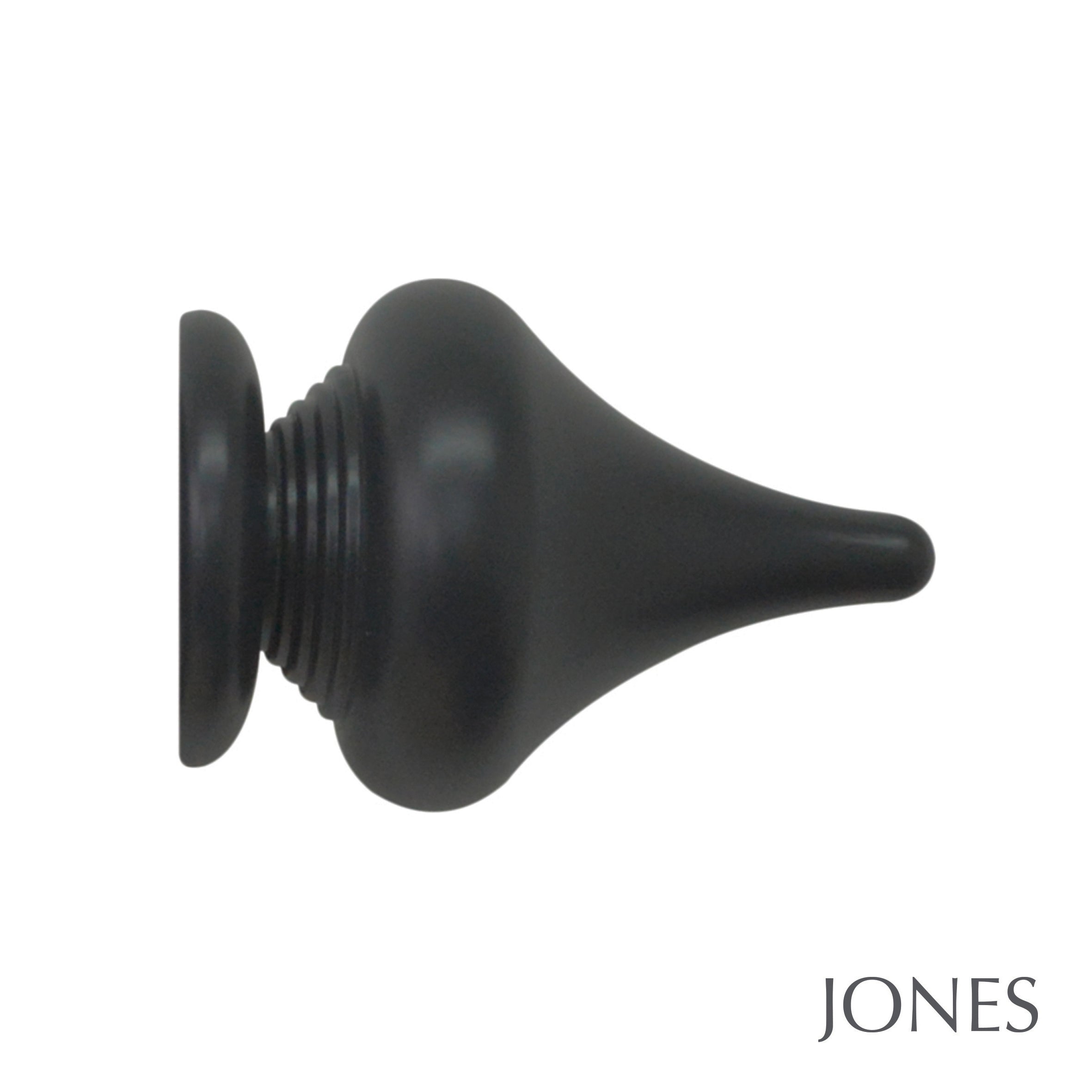 Jones Interiors Estate Minaret Finial Curtain Pole Set in Charcoal