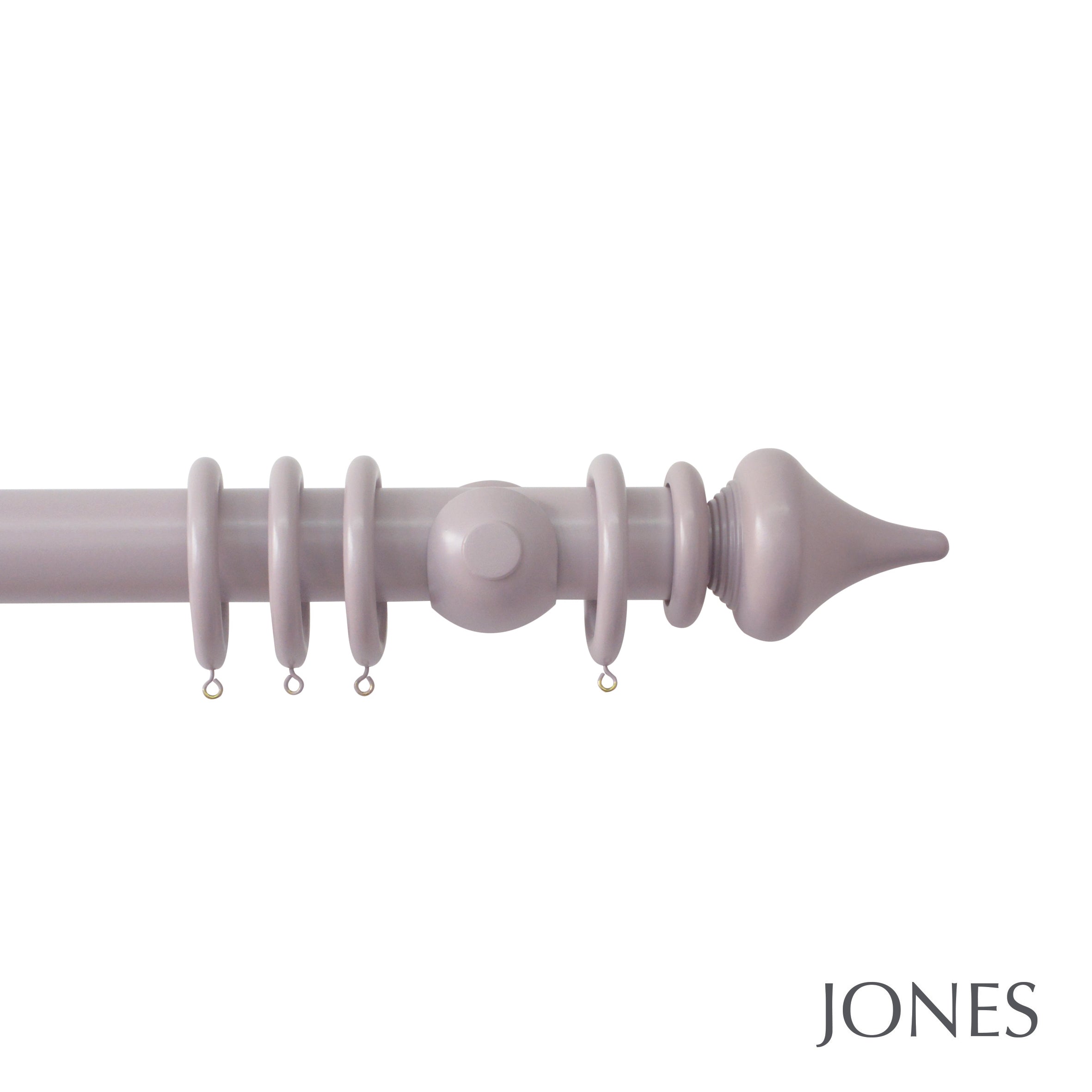 Jones Interiors Estate Minaret Finial Curtain Pole Set in Heather