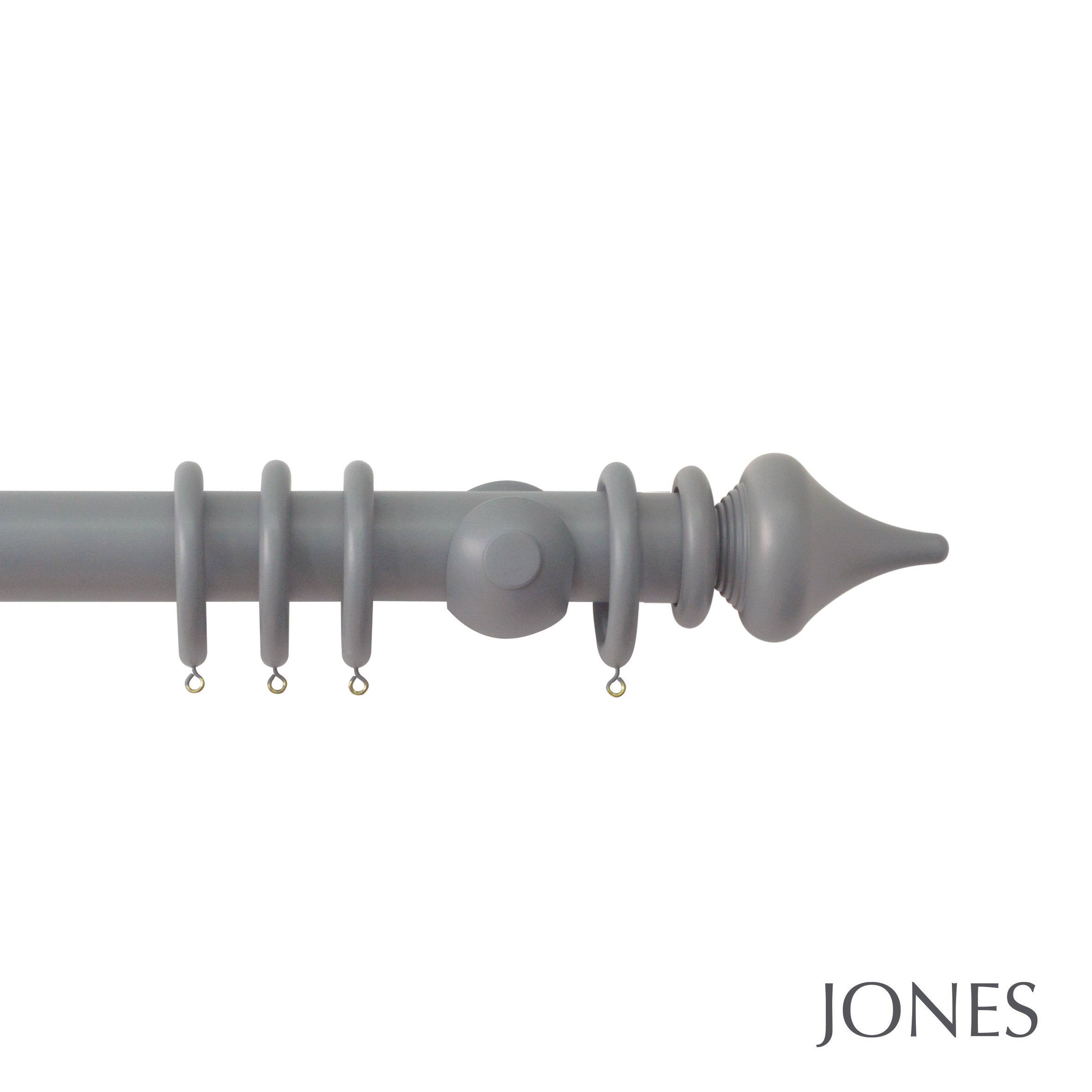 Jones Interiors Estate Minaret Finial Curtain Pole Set in Lead