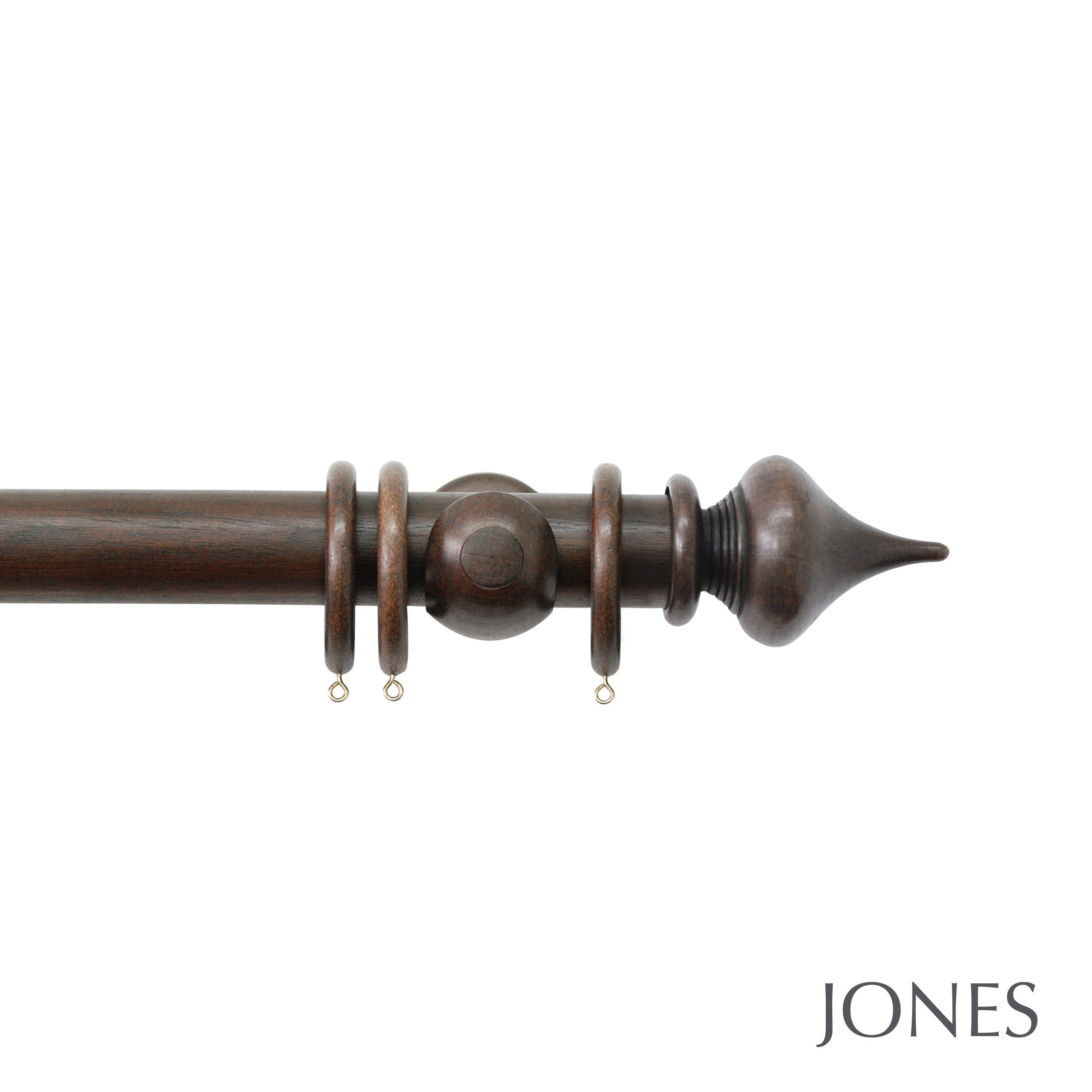 Jones Interiors Florentine Minaret Finial Curtain Pole Set in Oak