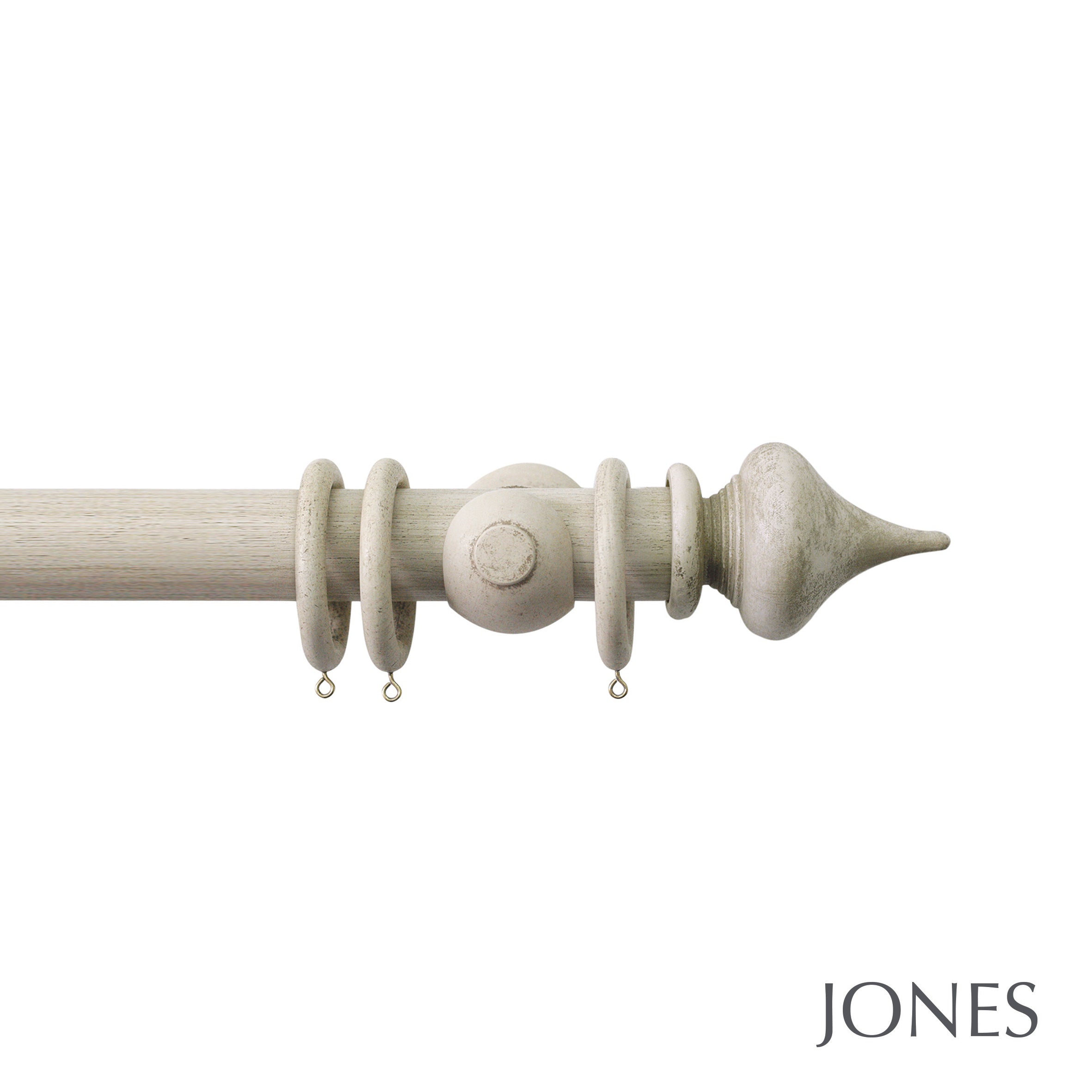 Jones Interiors Florentine Minaret Finial Curtain Pole Set in Putty