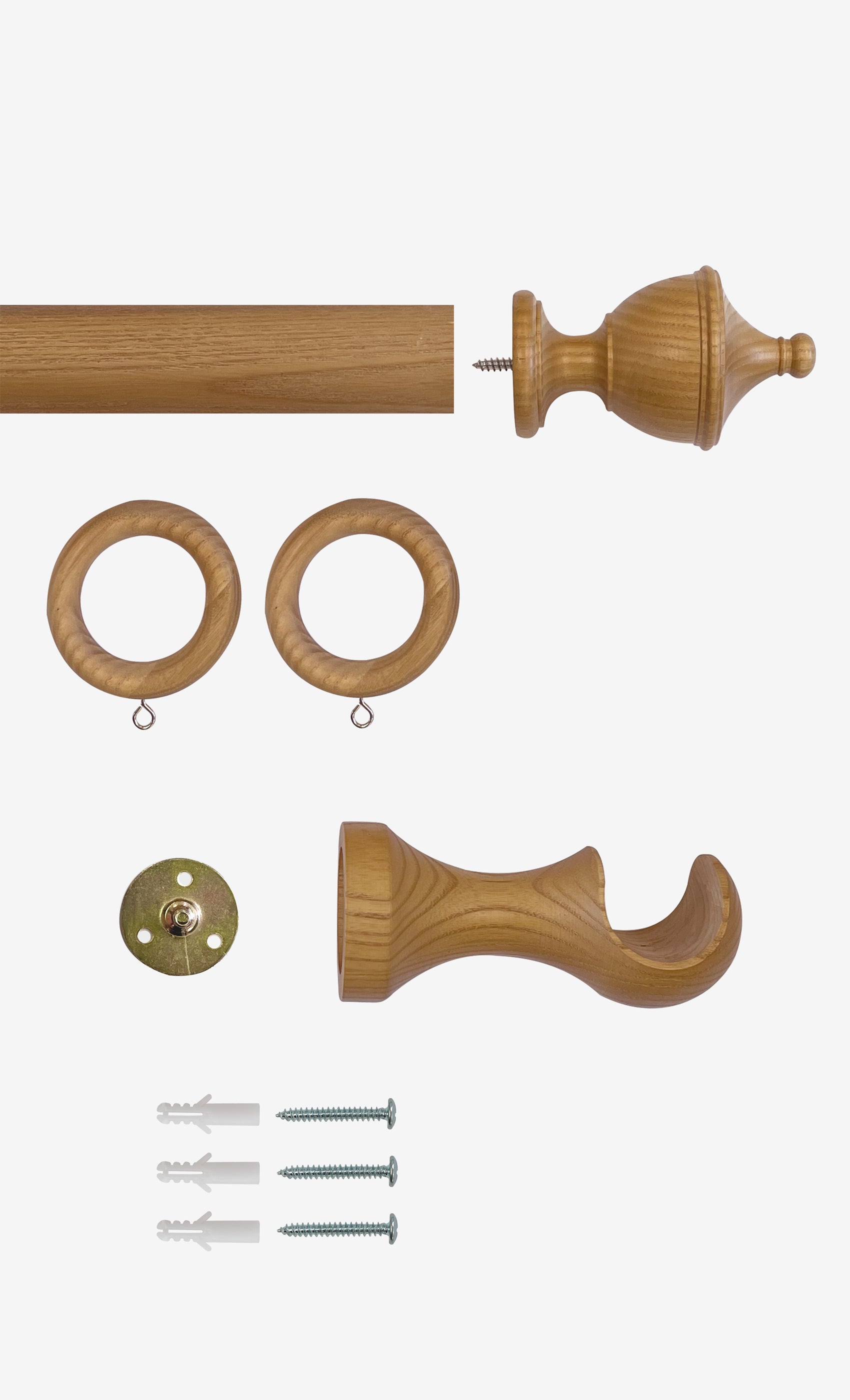 Laura Ashley Haywood Curtain Pole Set in Honey Oak