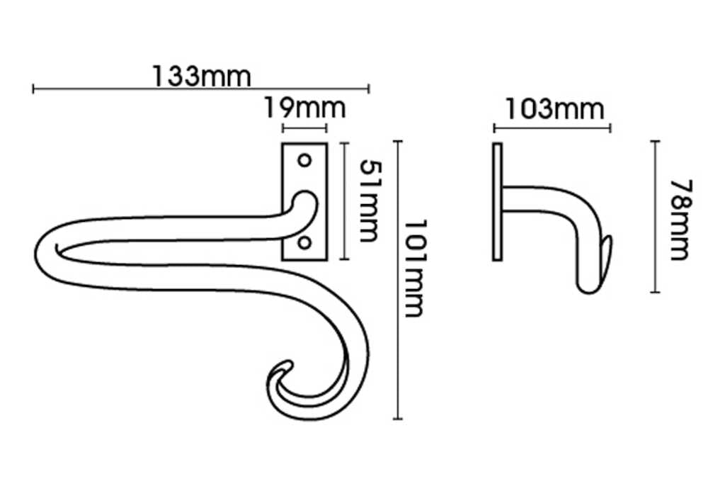 Hallis Artisan Curl Wrought Iron Holdbacks