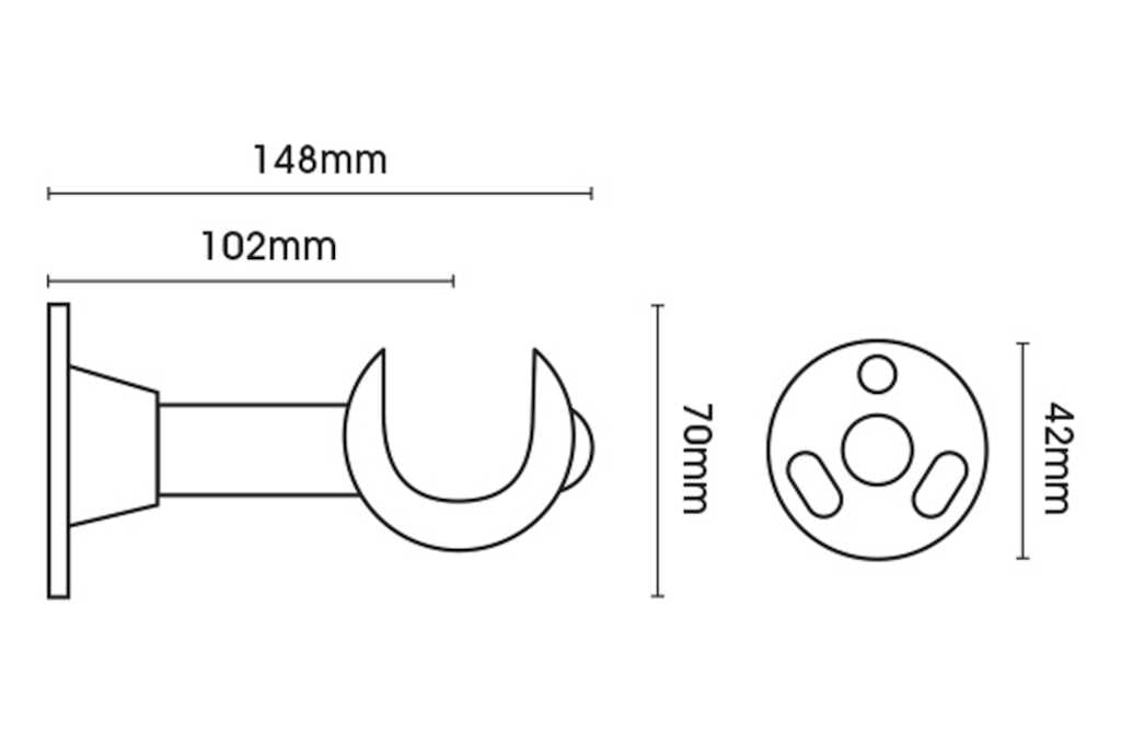 Hallis Modern Country Button Curtain Pole Set in Dark Oak