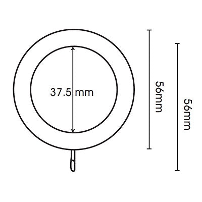 Hallis Unfinished Wood Poles Curtain Pole Rings in Unfinished