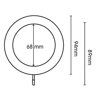 Hallis Unfinished Wood Poles Curtain Pole Rings in Unfinished