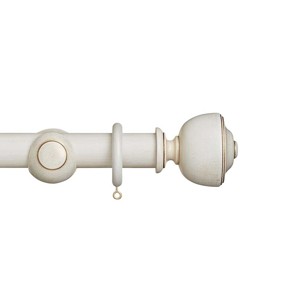 Hallis Museum Asher Curtain Pole Set in Cream & Gold