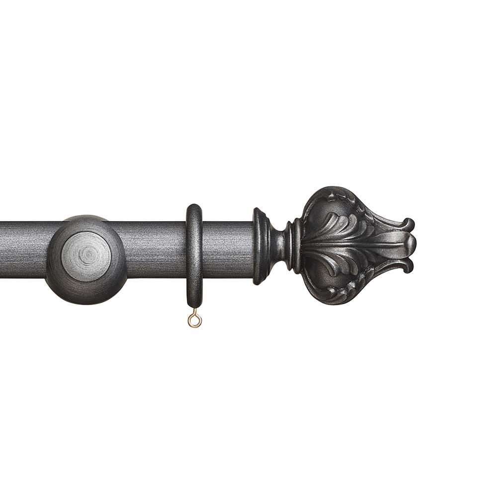 Hallis Museum Vienna Curtain Pole Set in Satin Pewter