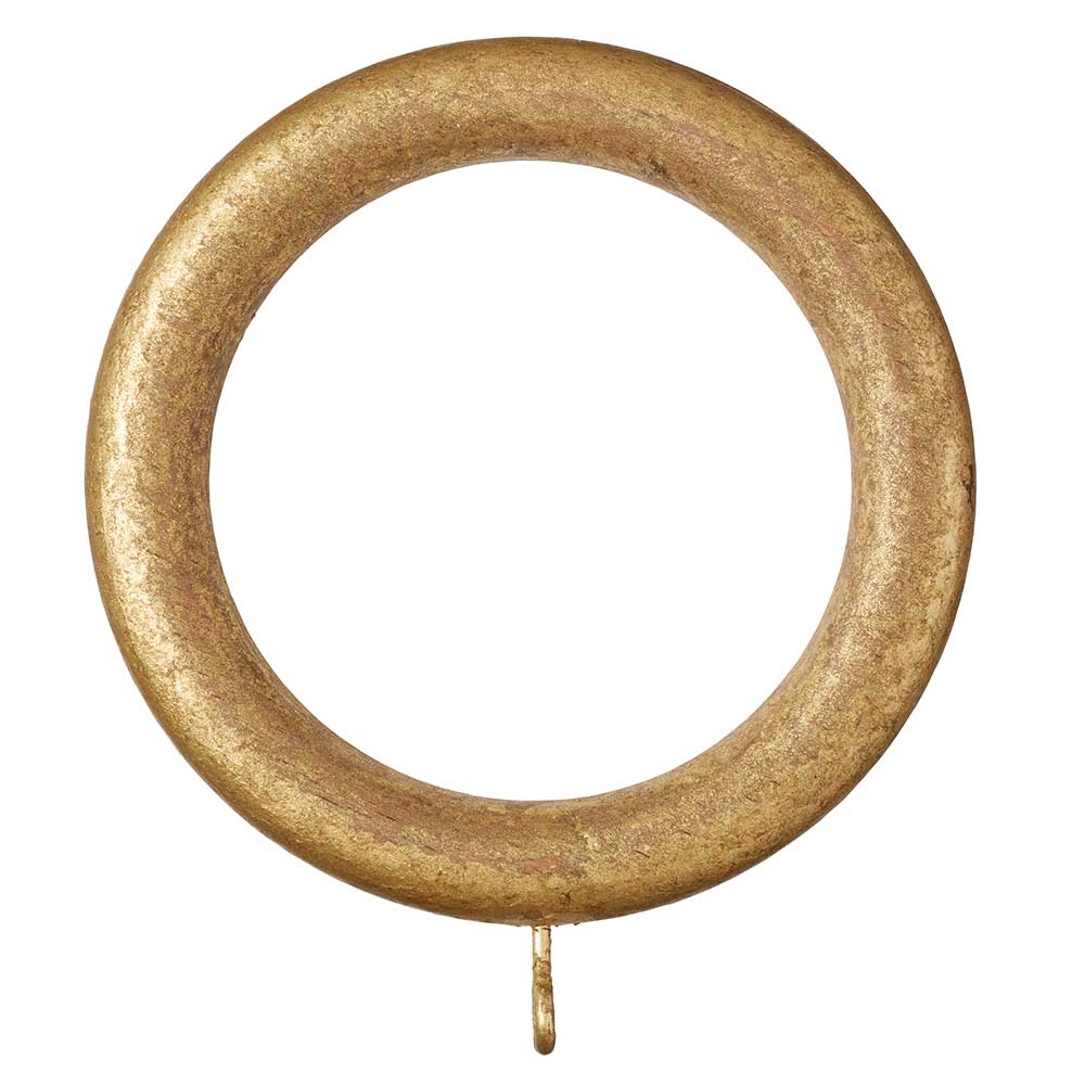 Hallis Museum Curtain Pole Rings in Antique Gilt