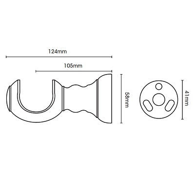 Hallis Museum Centre Bracket in Satin Pewter