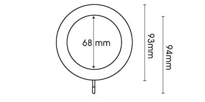 Hallis Museum Curtain Pole Rings in Satin Oyster