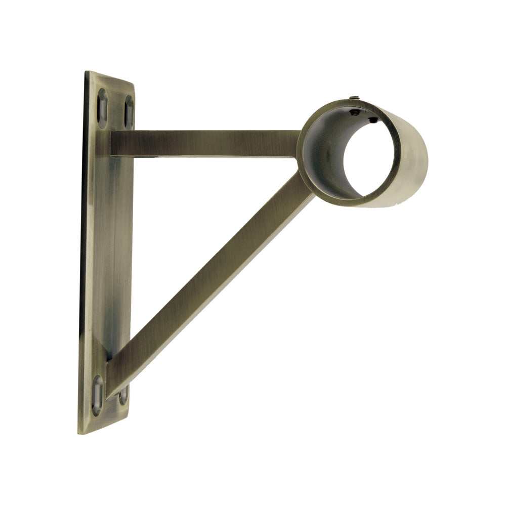 Hallis Neo End Bracket in Spun Brass Effect