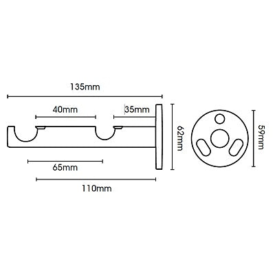 Hallis Neo Double Bracket in Stainless Steel Effect