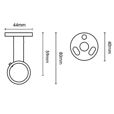 Hallis Neo Ceiling Bracket in Stainless Steel Effect