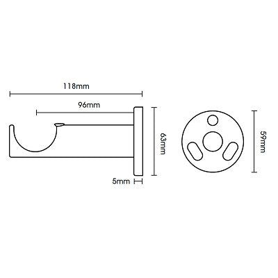 Hallis Neo Cylinder Bracket in Stainless Steel Effect